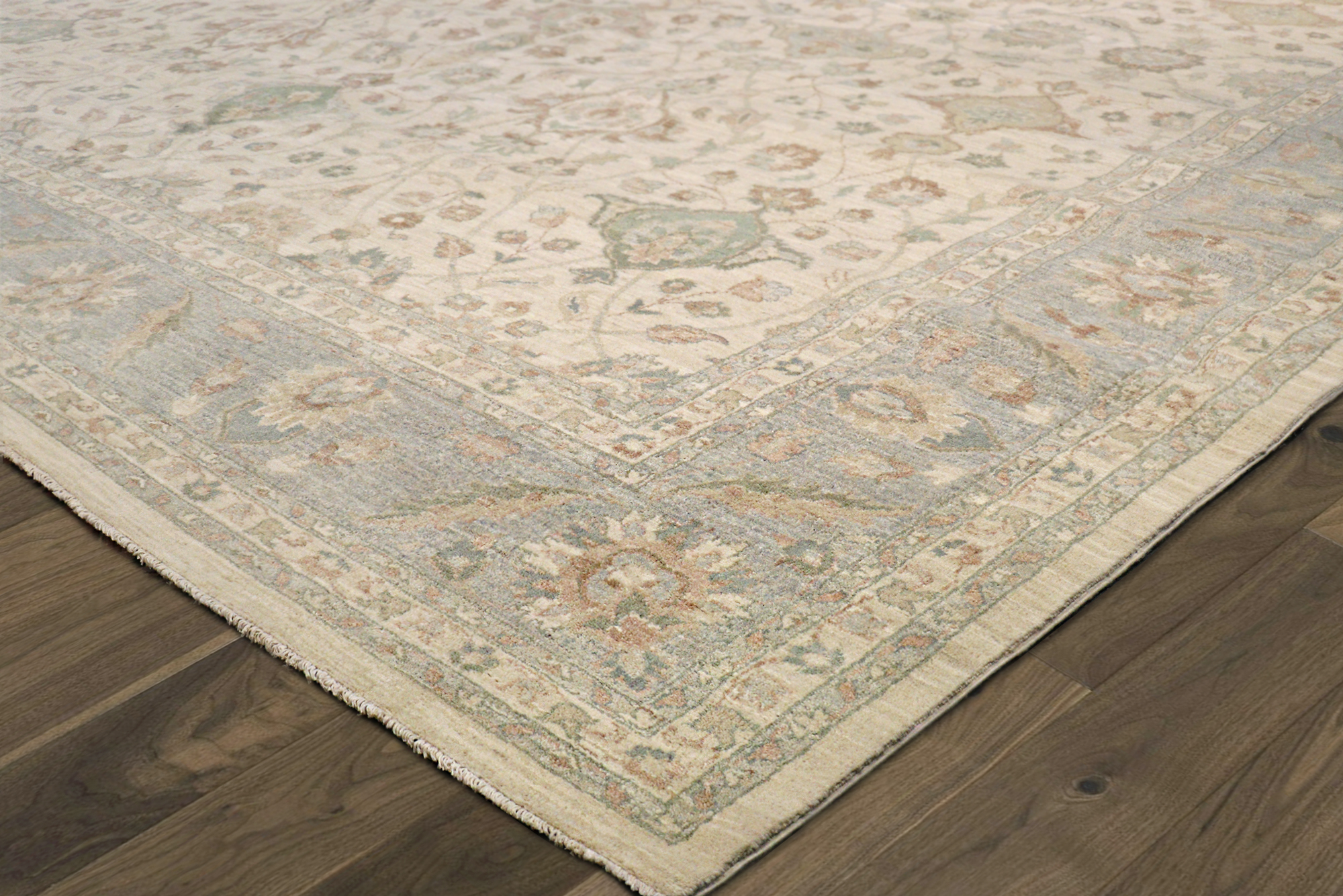 Pasargad - Melody Collection Hand-knotted Wool Area Rug in Ivory/L. Blue, 142" x 180" (78363 12x15)