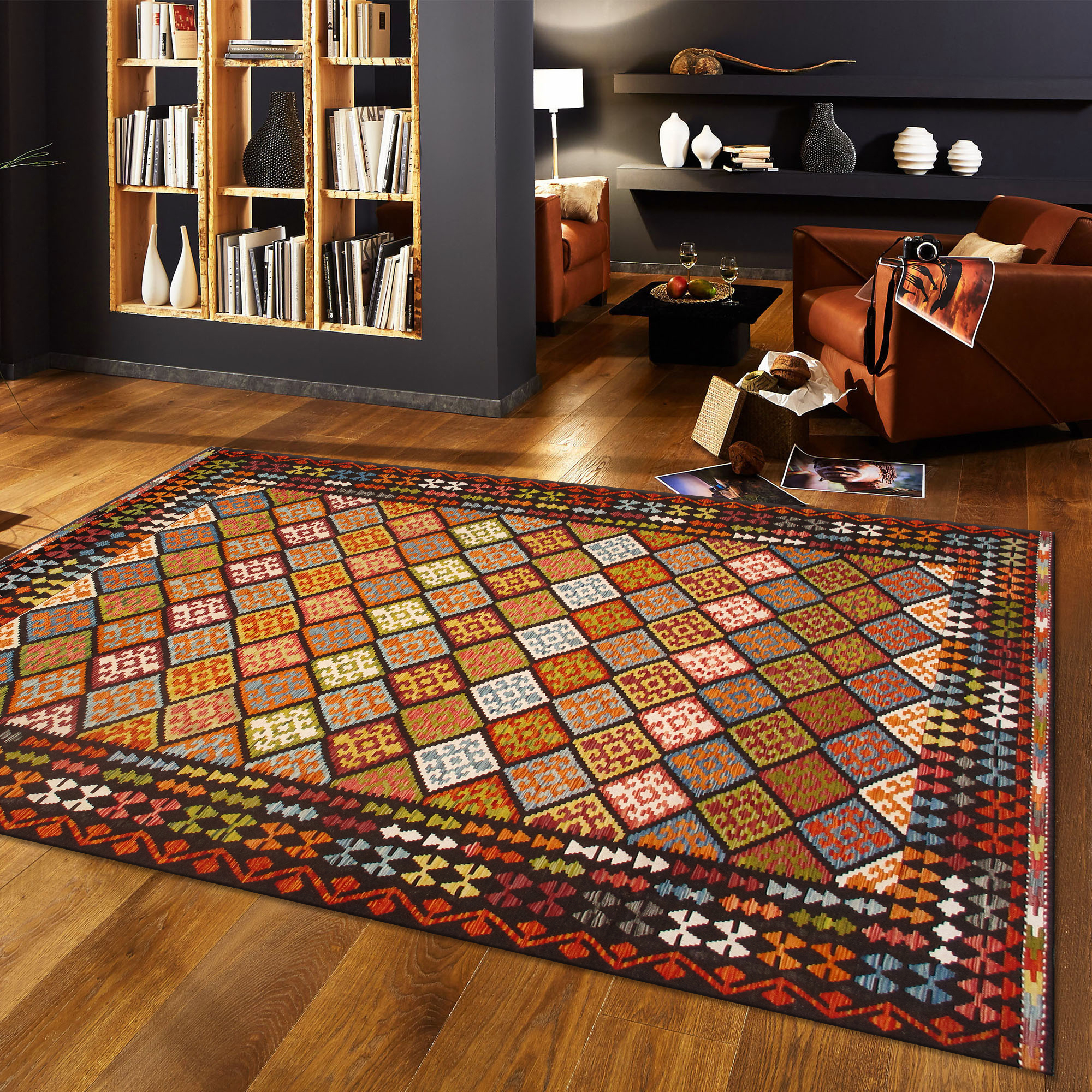 Pasargad - Kilim Collection Flatweave Wool Area Rug in Multi, 100" x 134" (990256 8x11)