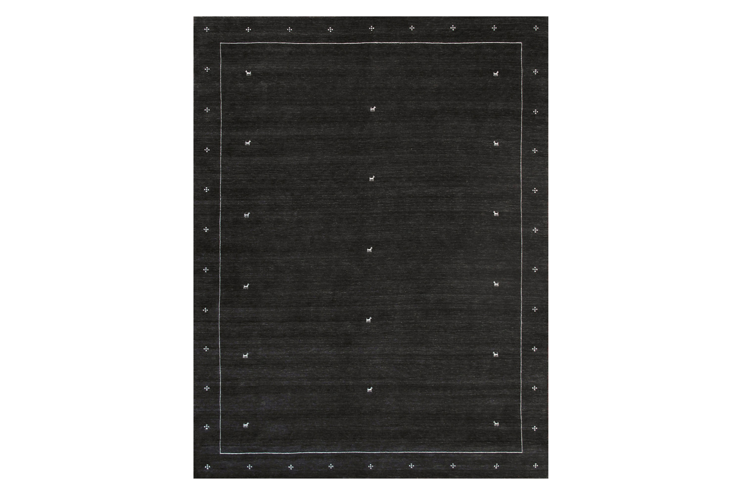 Pasargad - Gramercy Collection Hand-Loomed Silk and Wool Charcoal Area Rug AR-21