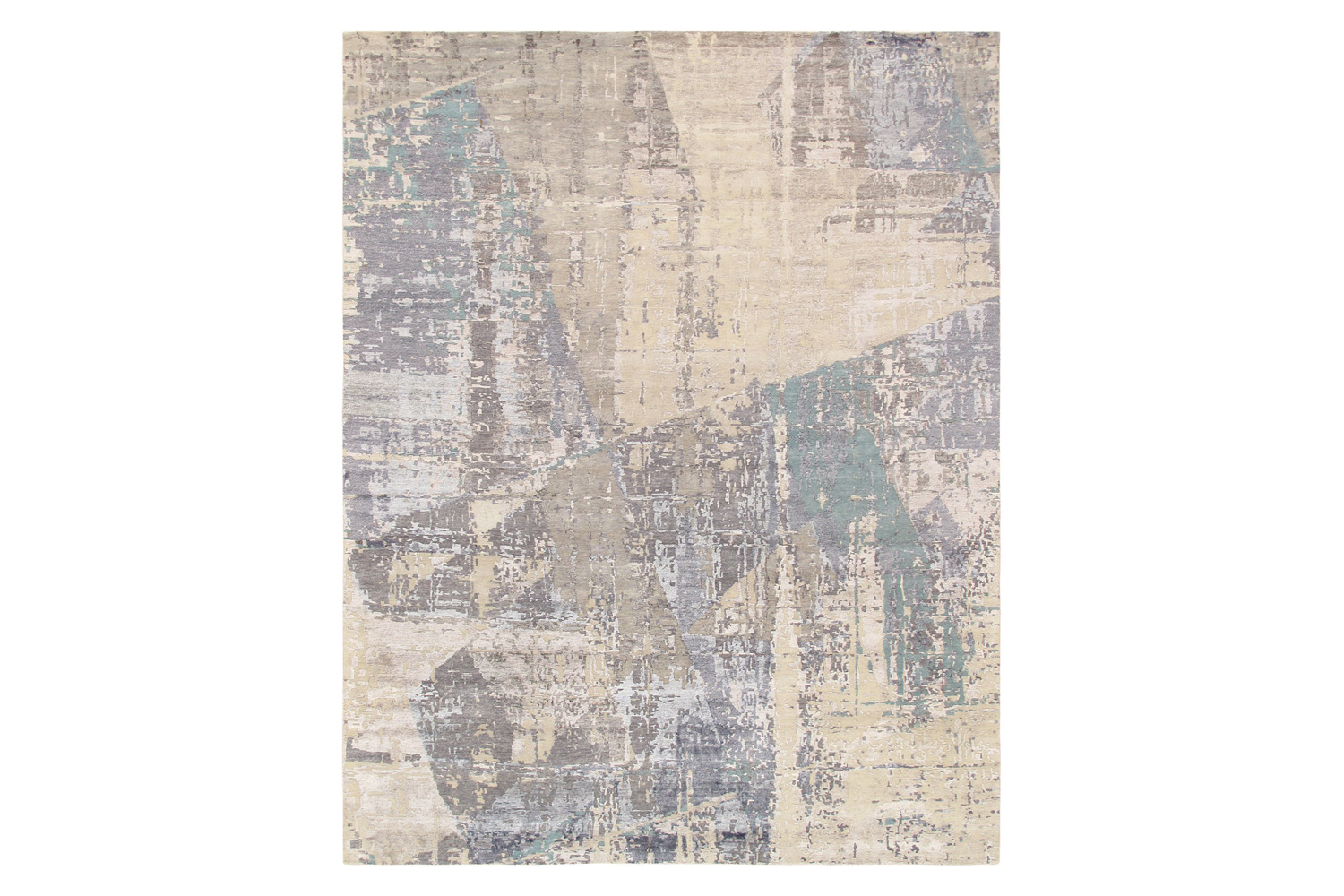 Pasargad - Modern Collection Hand-Knotted Gray Bamboo Silk and Wool Area Rug BC-1179WH