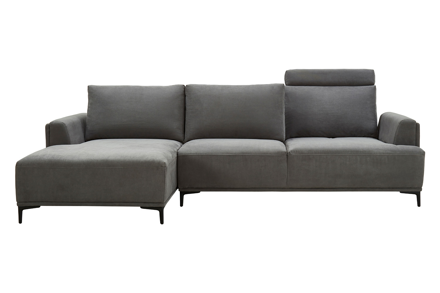 Pasargad Modern Lucca Sectional Sofa with Push Back Functional, Left Facing Chaise Gray Color