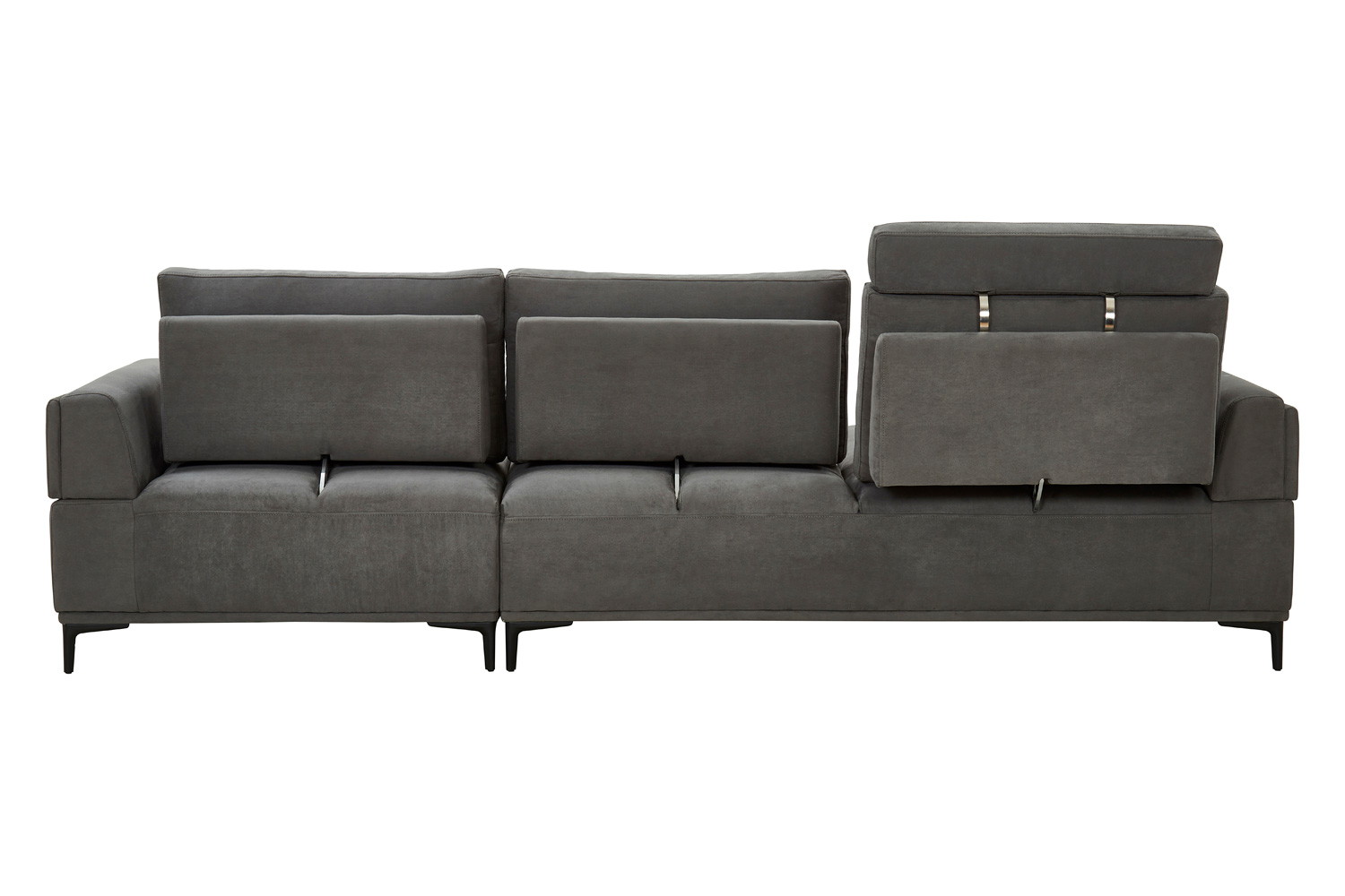 Pasargad Modern Lucca Sectional Sofa with Push Back Functional, Left Facing Chaise Gray Color