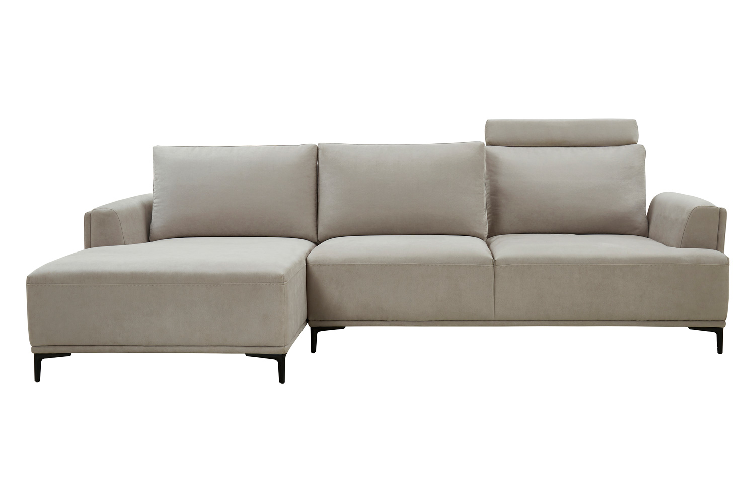 Pasargad Modern Lucca Sectional Sofa with Push Back Functional, Left Facing Chaise Beige Color