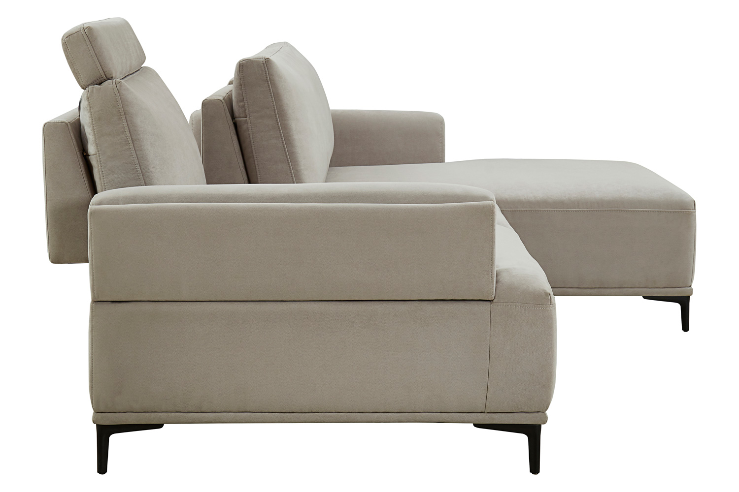 Pasargad Modern Lucca Sectional Sofa with Push Back Functional, Right Facing Chaise Beige Color