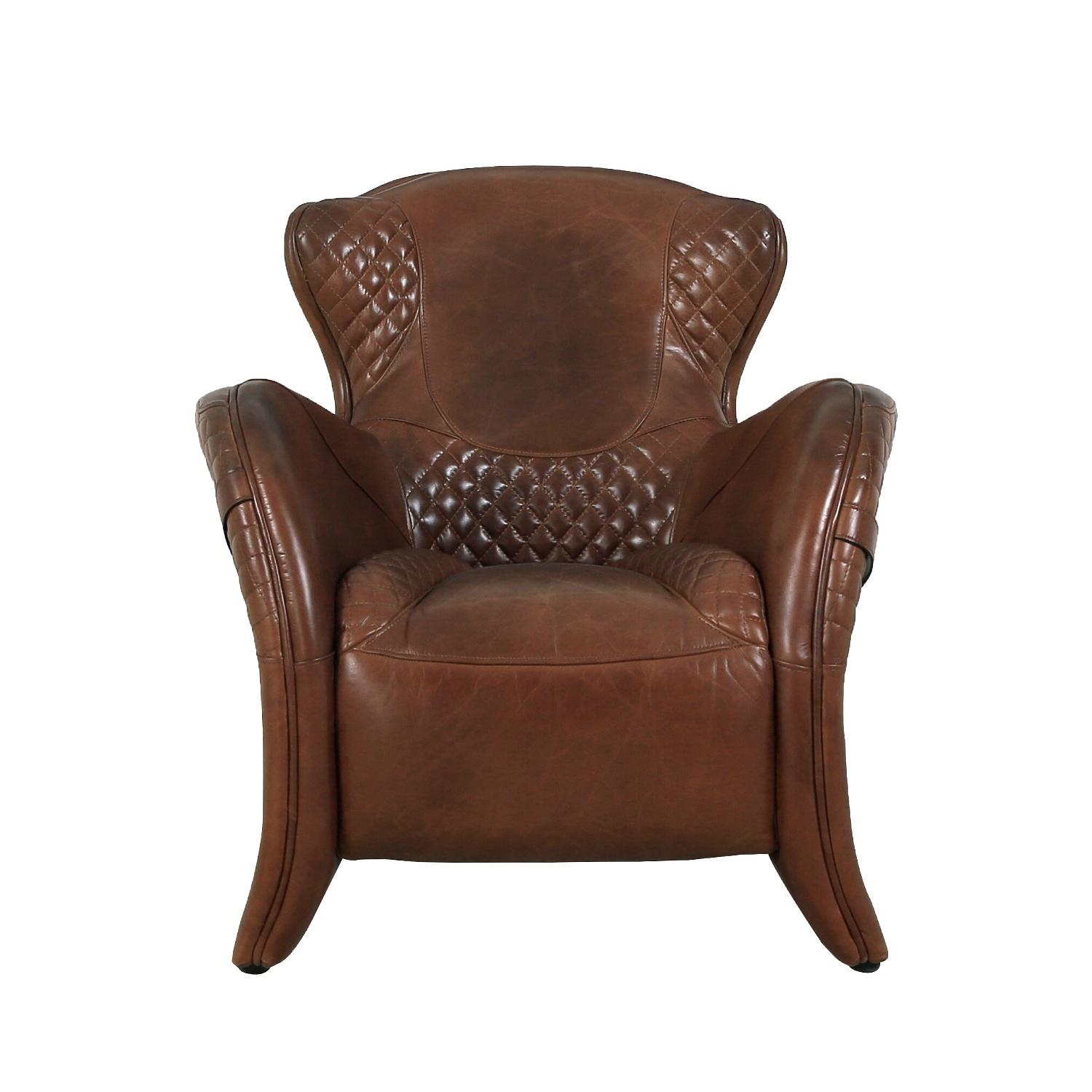 Pasargad - Aspen Wing Chair in Brown, Leather