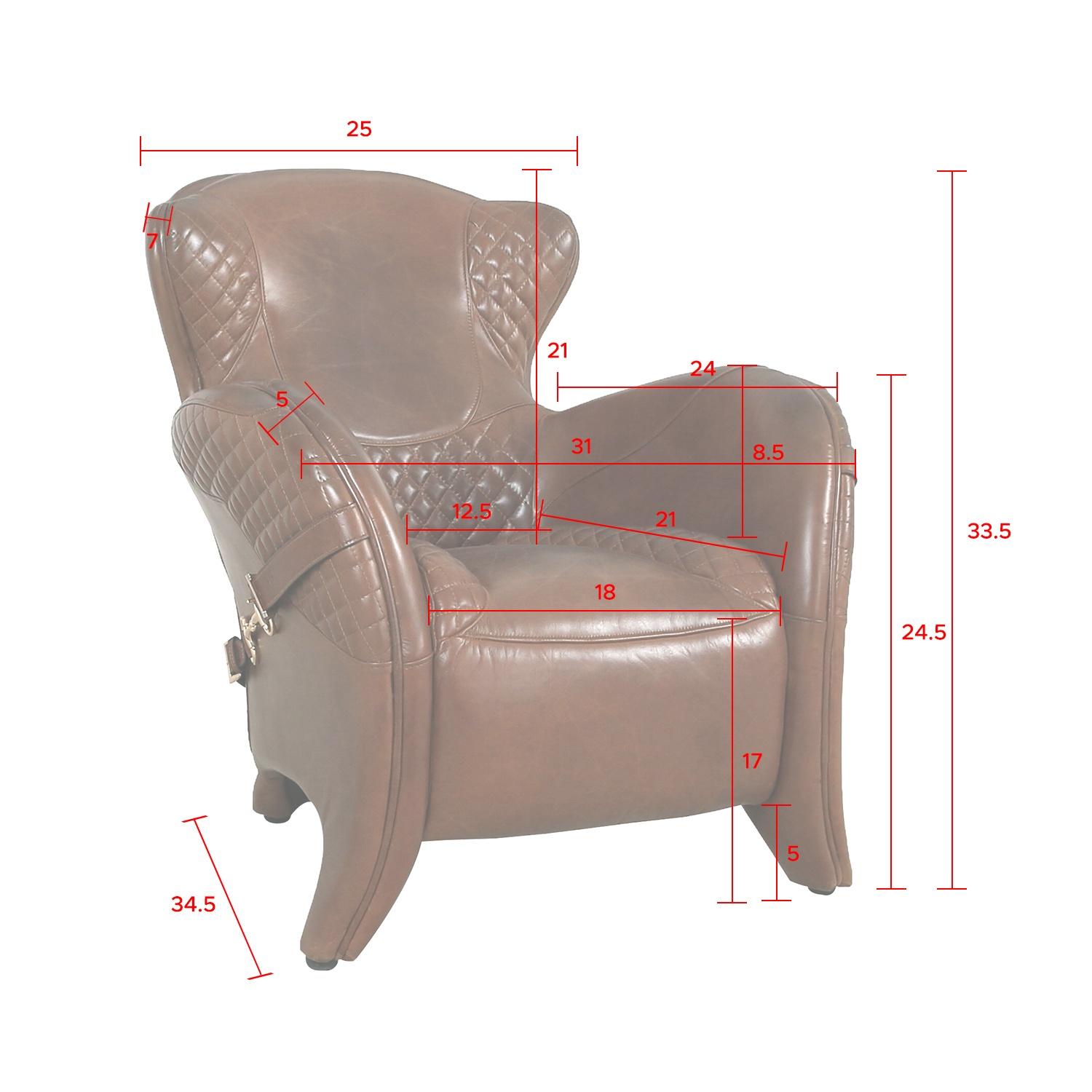 Pasargad - Aspen Wing Chair in Brown, Leather