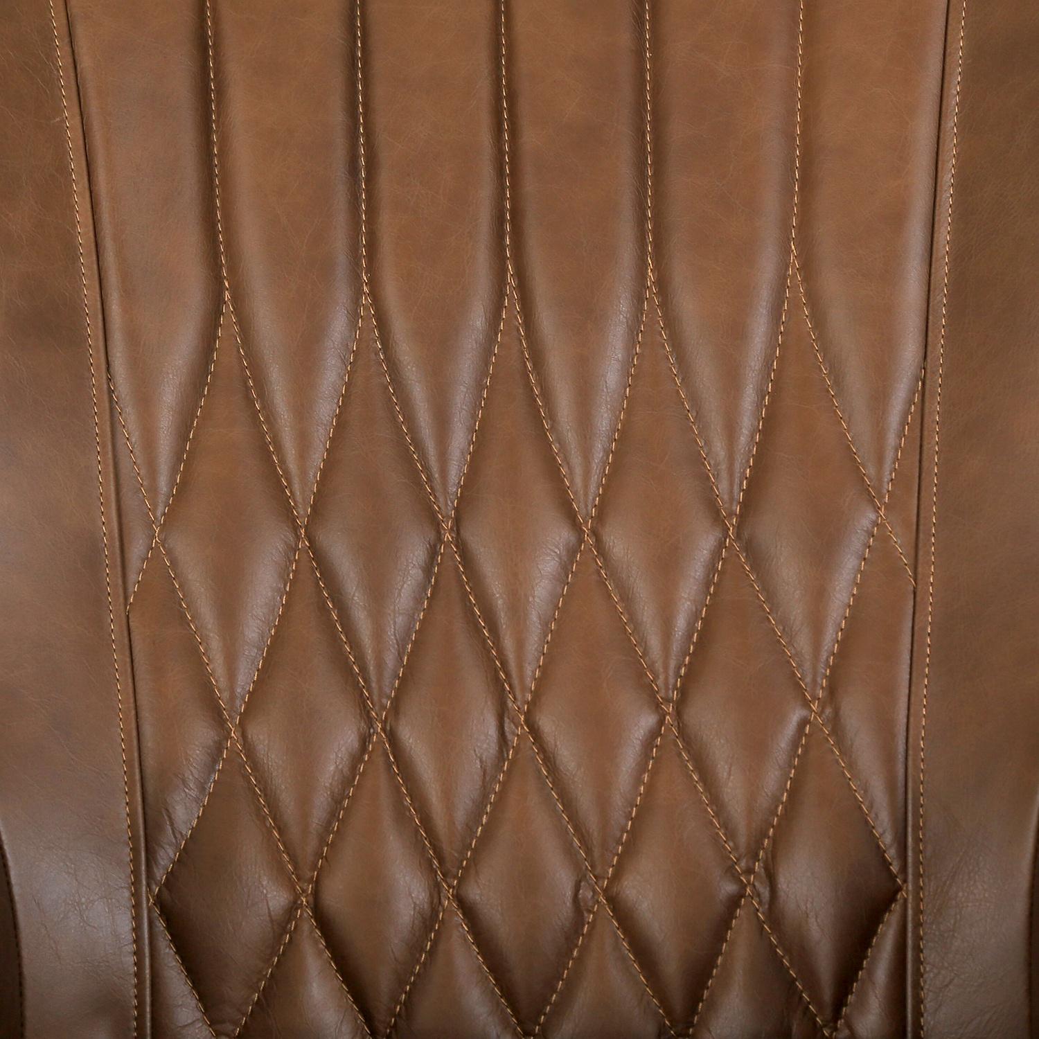 Pasargad - Harrison Upholstered Wing Chair in Brown, Leather