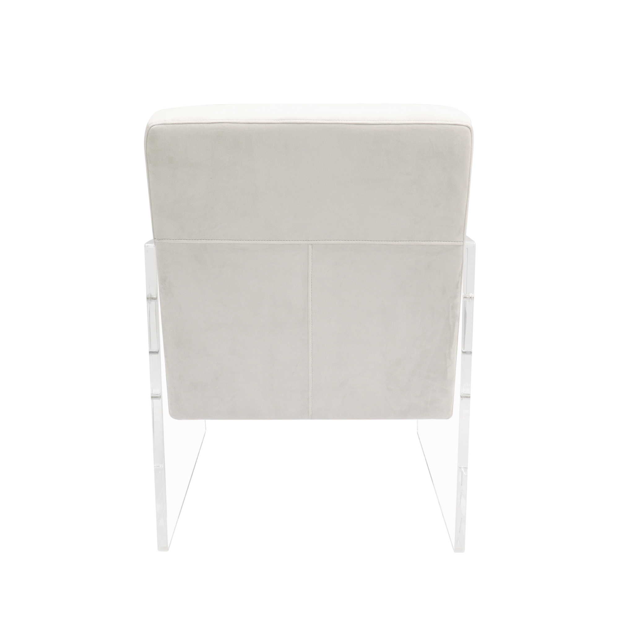 Pasargad™ Tribecca Accent Chair - Ivory/Clear, Acrylic/Velvet