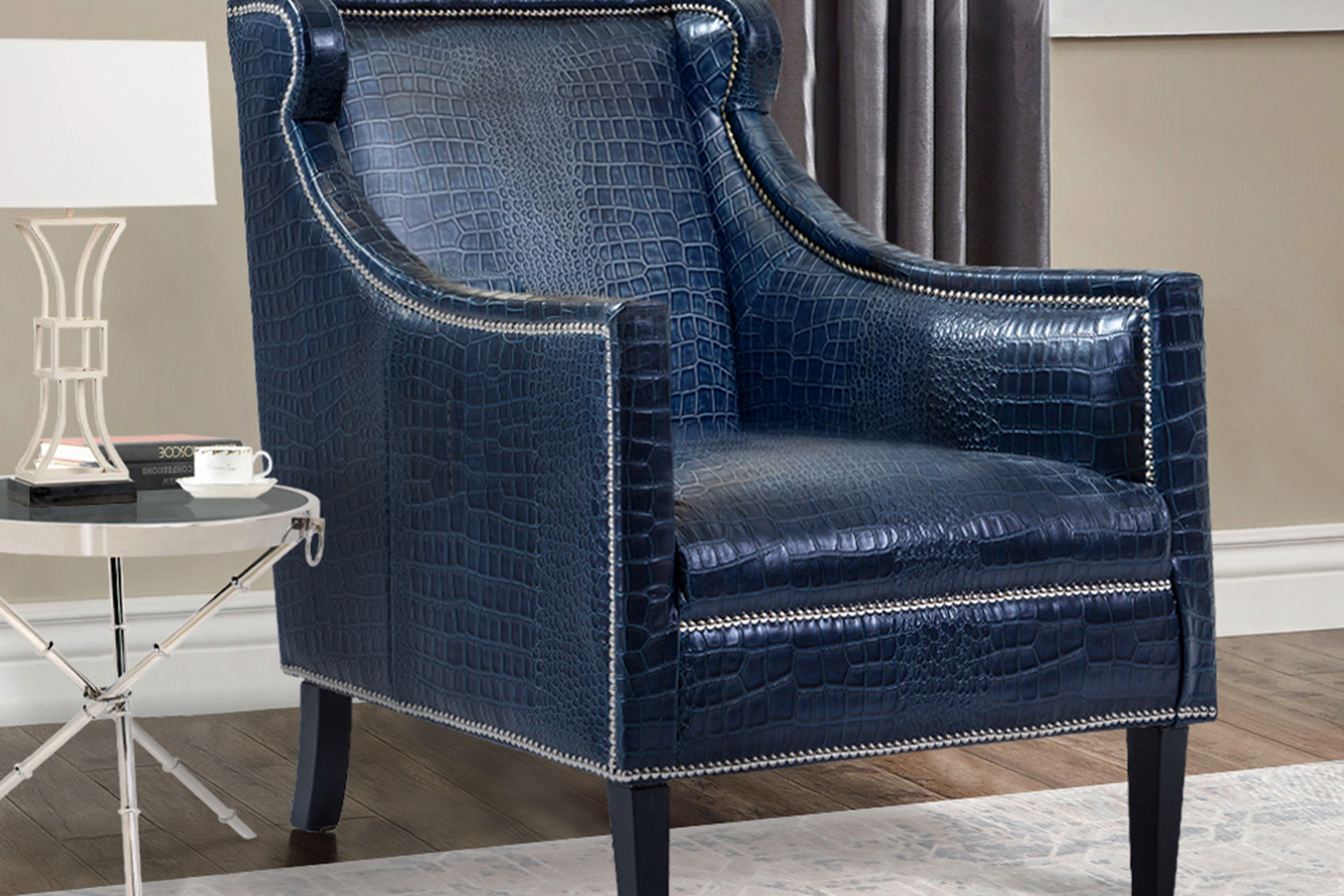 Pasargad™ Bergdorf Collection Leather Armchair