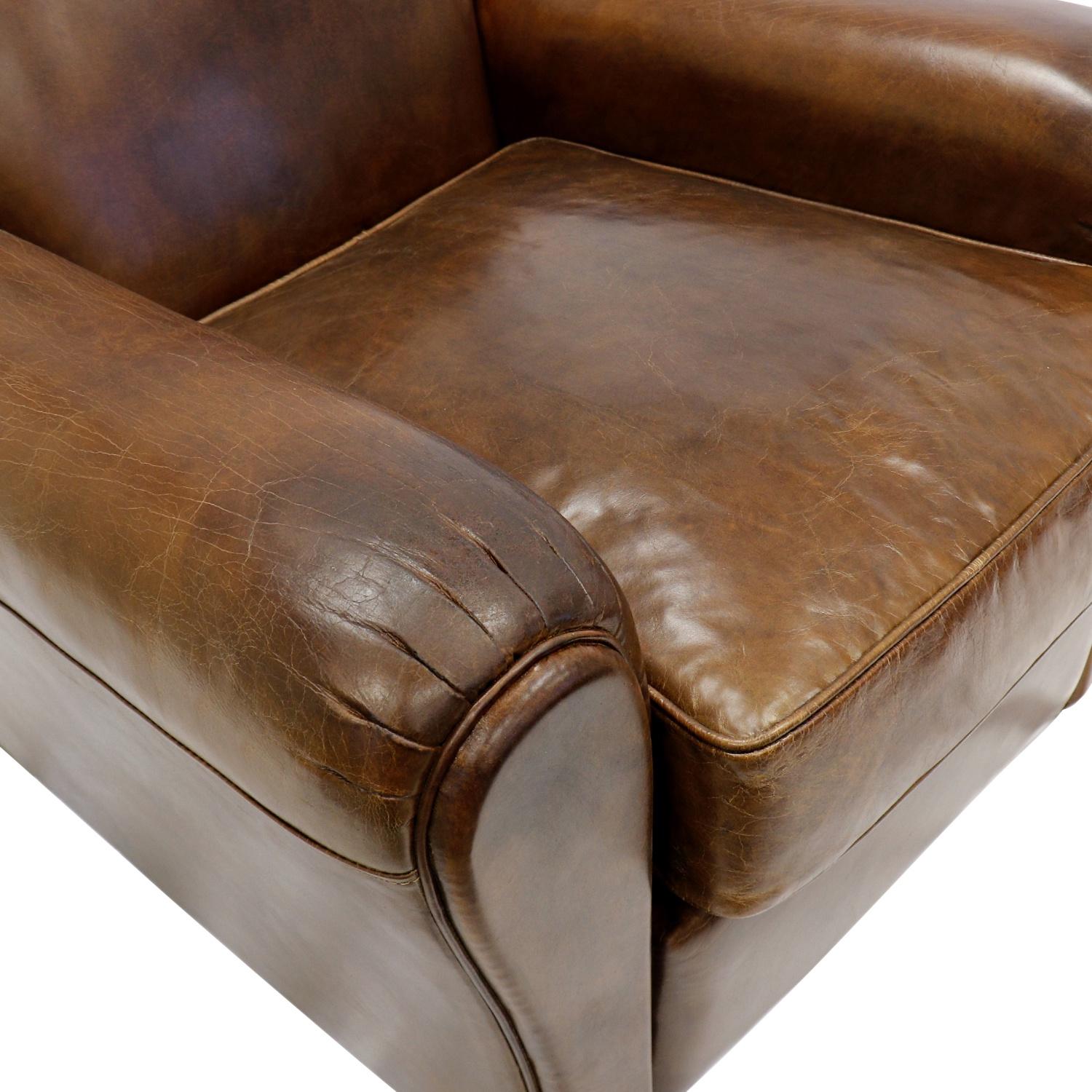 Pasargad - Palermo Upholstered Wing Chair in Brown, Leather