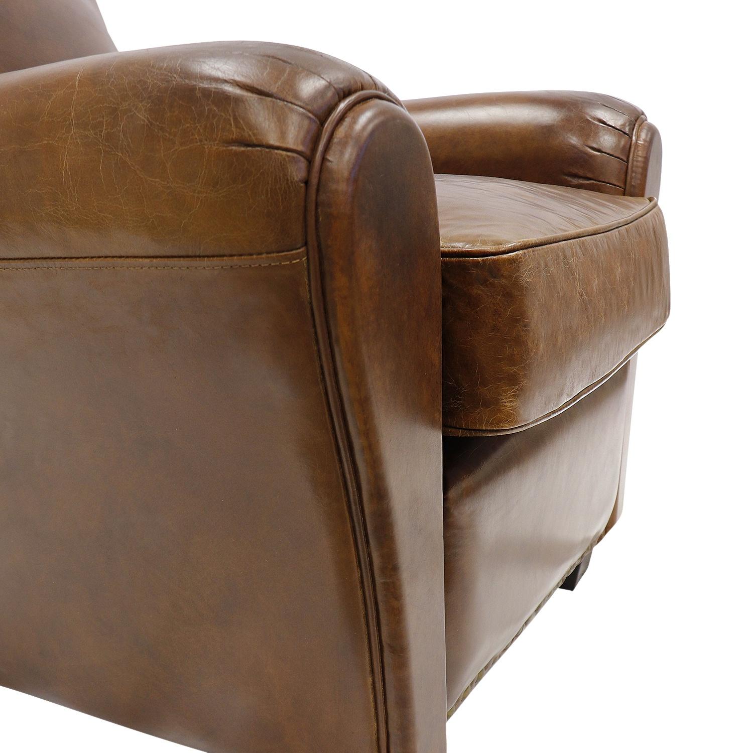 Pasargad - Palermo Upholstered Wing Chair in Brown, Leather