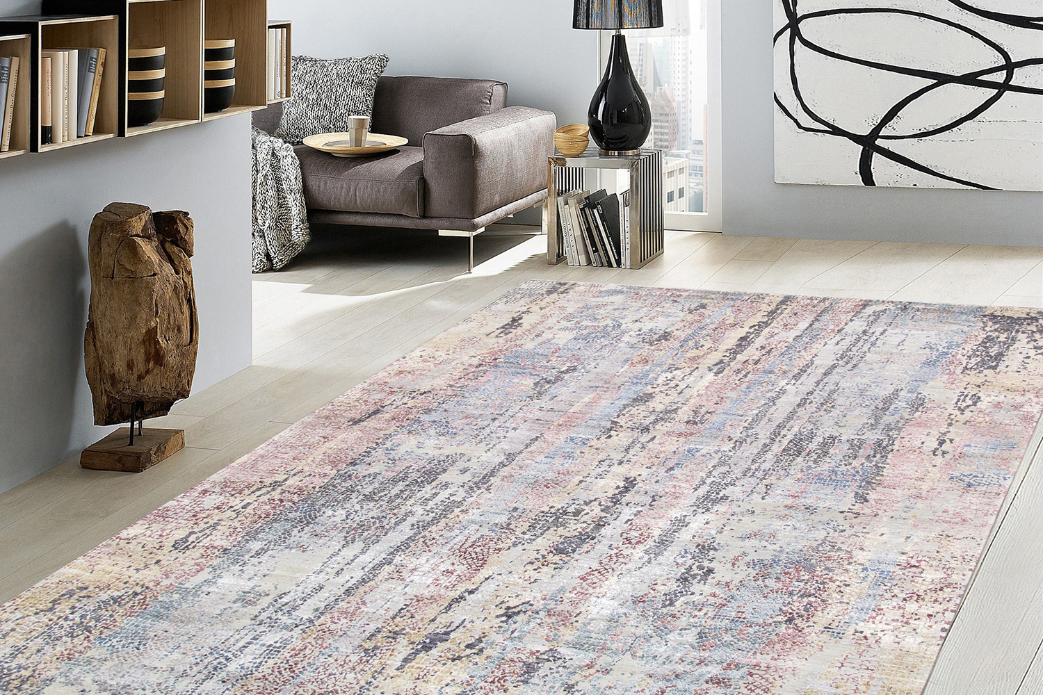 Pasargad - Modern Gemstone Collection Hand-Knotted Silk and Wool Area Rug 97'' x 123'' (GEM-3 8X10)