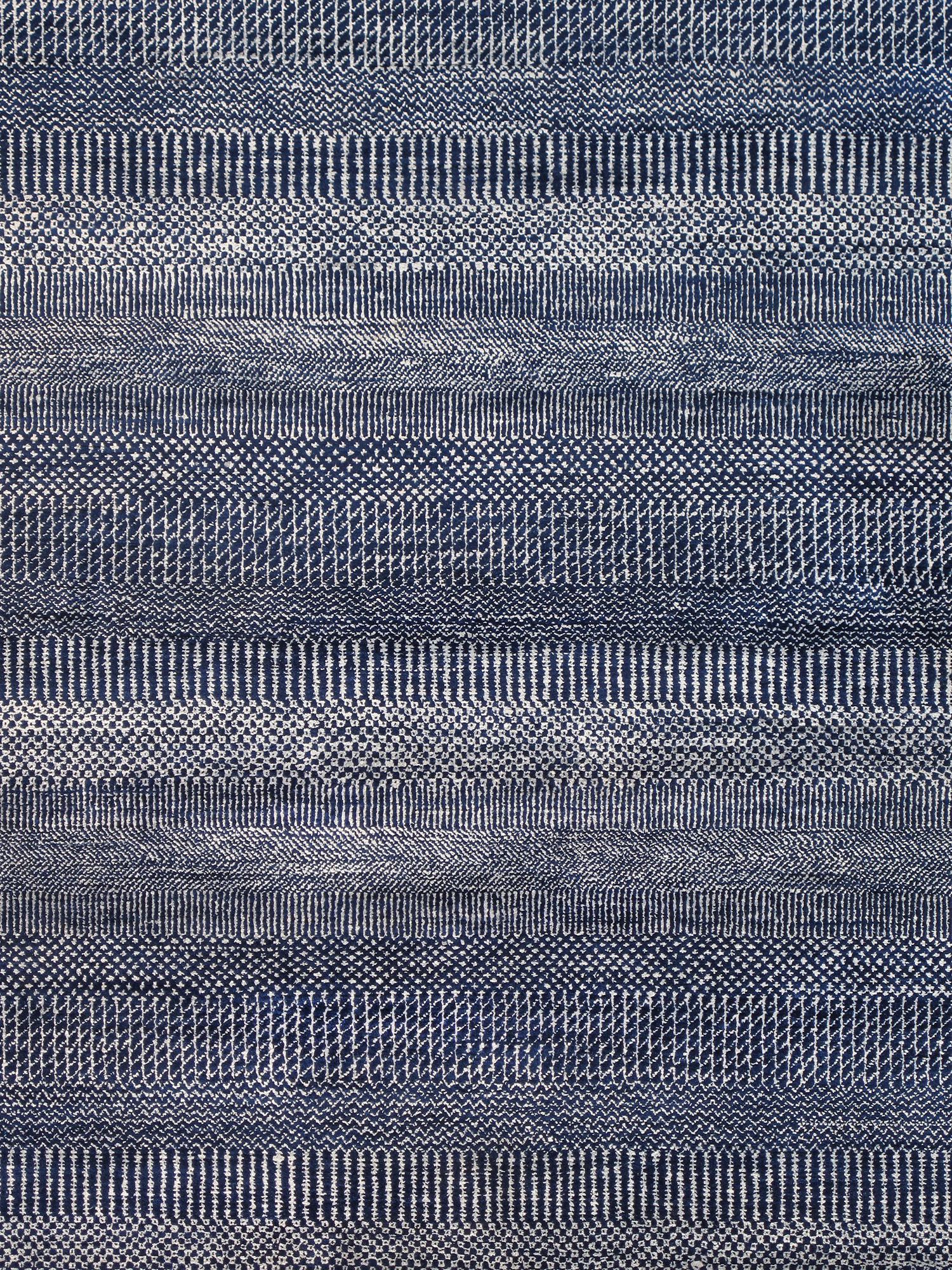 Pasargad Transitiona Collection Fine Bamboo Silk/Wool Area Rug - Navy, 70" x 114" (GRASS-NVY 6x10)