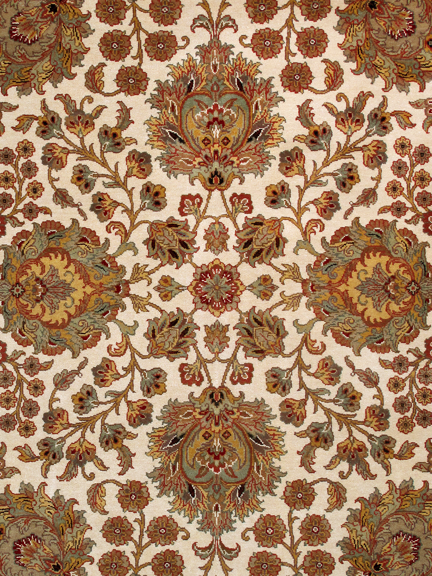 Pasargad - Agra Collection Hand Knotted Lamb's Wool Area Rug in Ivory, 107" x 144" (HS-145 IVORY 9X12)