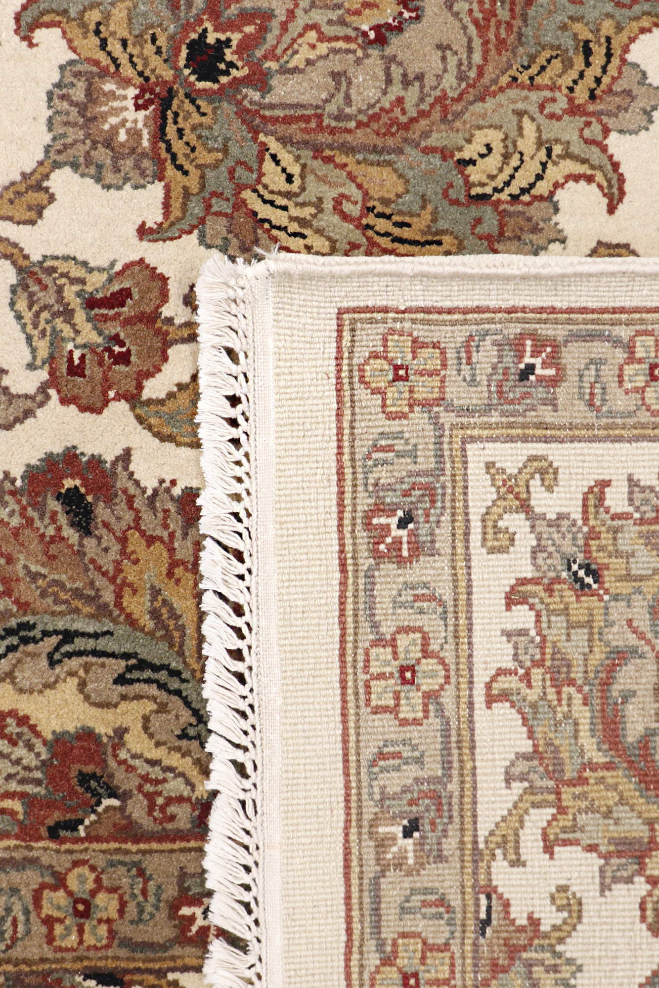 Pasargad - Agra Collection Hand Knotted Lamb's Wool Area Rug in Ivory, 107" x 144" (HS-145 IVORY 9X12)