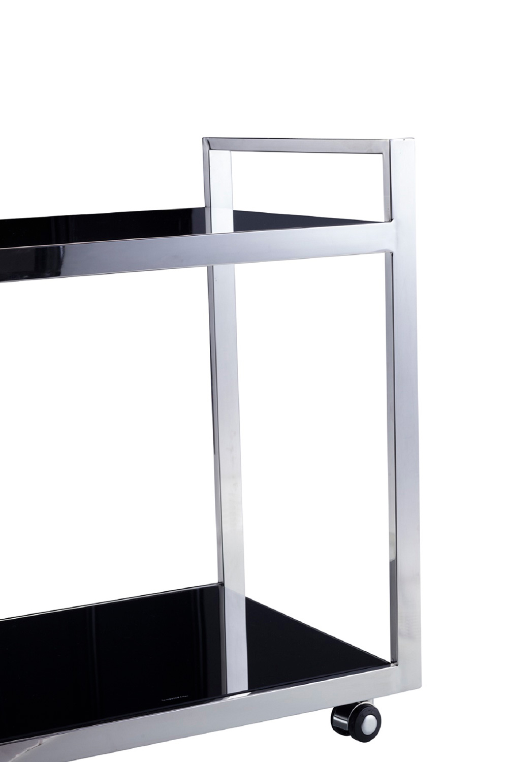 Pasargad - Luxe Collection Glass and Steel Serving Table