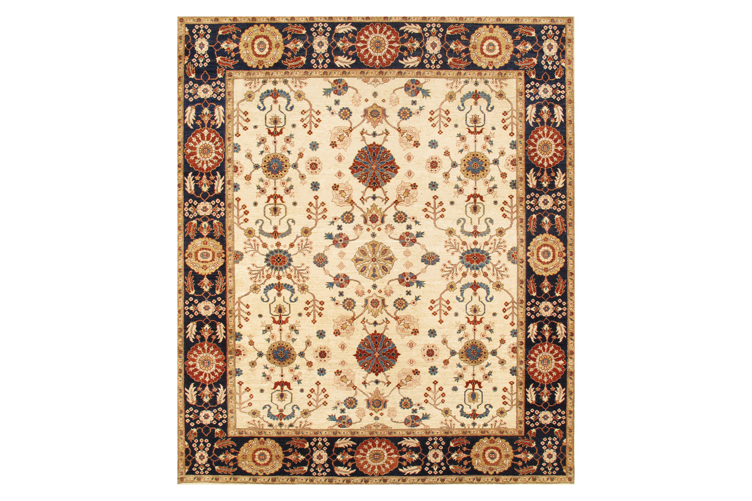 Pasargad - Sultanabad Collection Hand-Knotted Lamb's Wool Area Rug P-42 IVORY