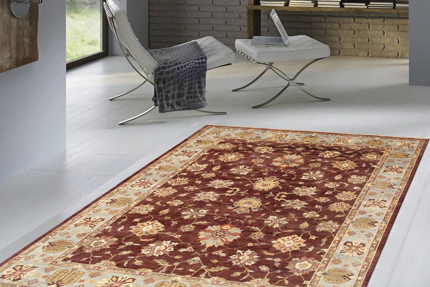 Pasargad - Sultanabad Collection Hand-Knotted Lamb's Wool Area Rug 108'' x 141'' (P-640 9X12)