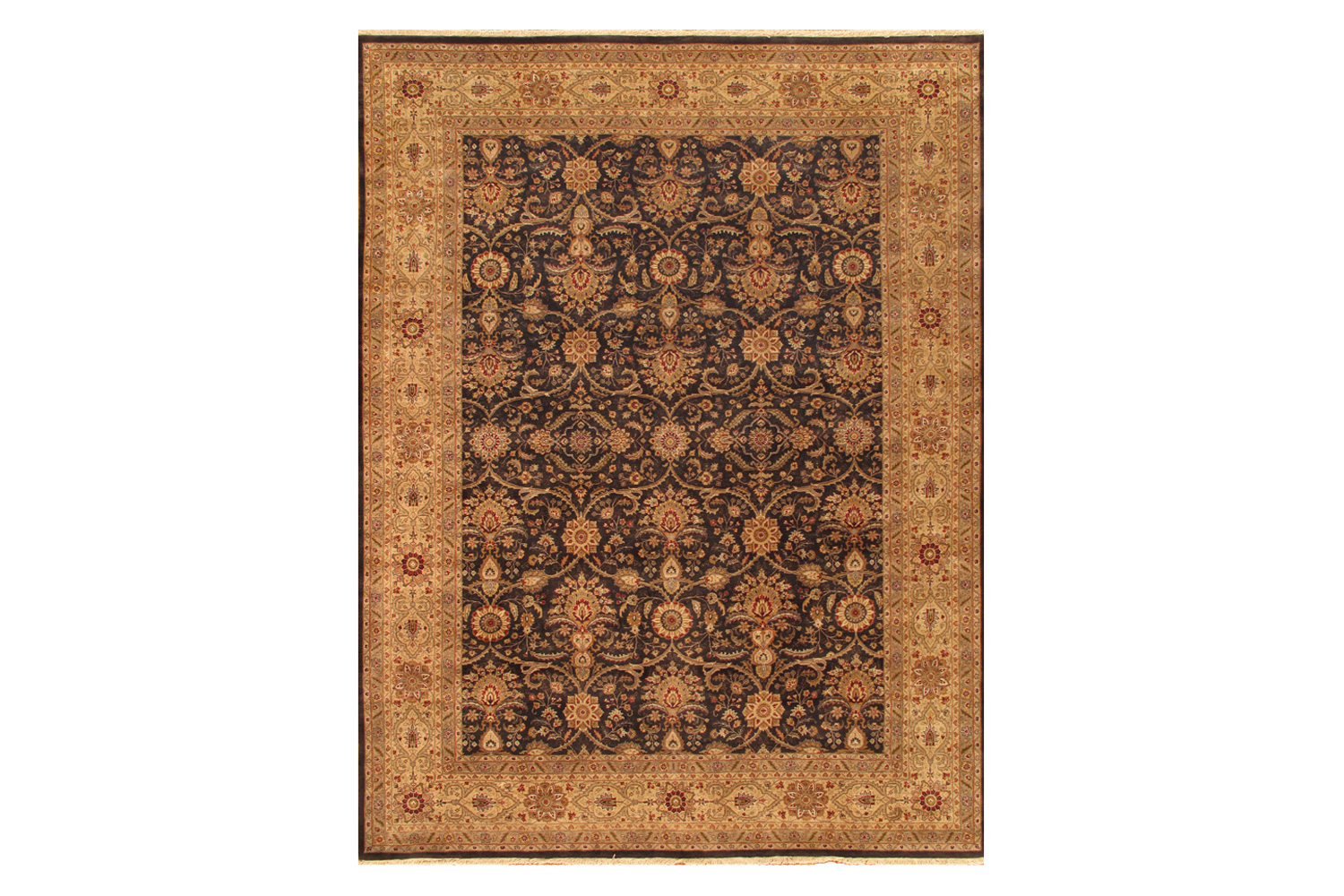 Pasargad - Tabriz Collection Hand-Knotted Lamb's Wool Area Rug P-701 BLACK