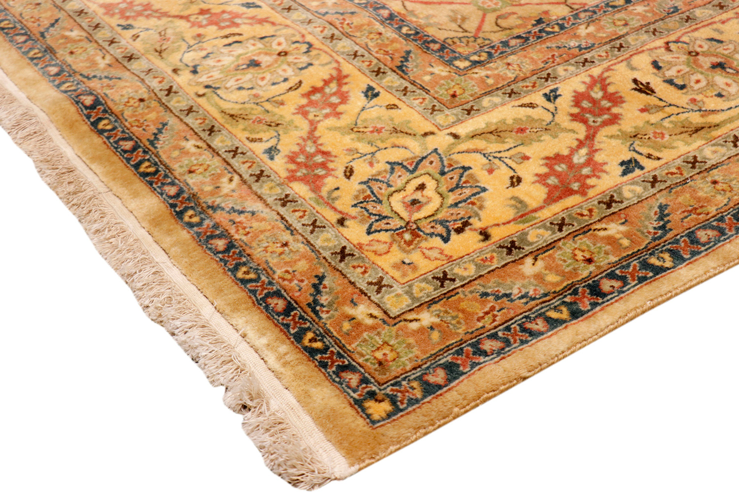 Pasargad Tabriz Collection Hand-Knotted Lamb's Wool Area Rug (P-701 CAMEL 8X10) - 95'' x 120''