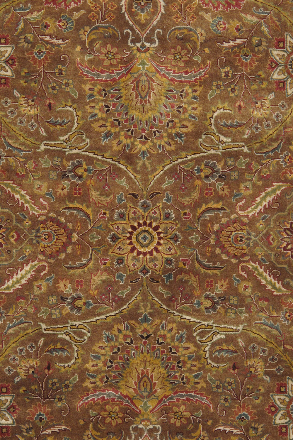 Pasargad Tabriz Collection Hand-Knotted Lamb's Wool Area Rug (P-701 M.BROWN 9X12) - 108'' x 143''