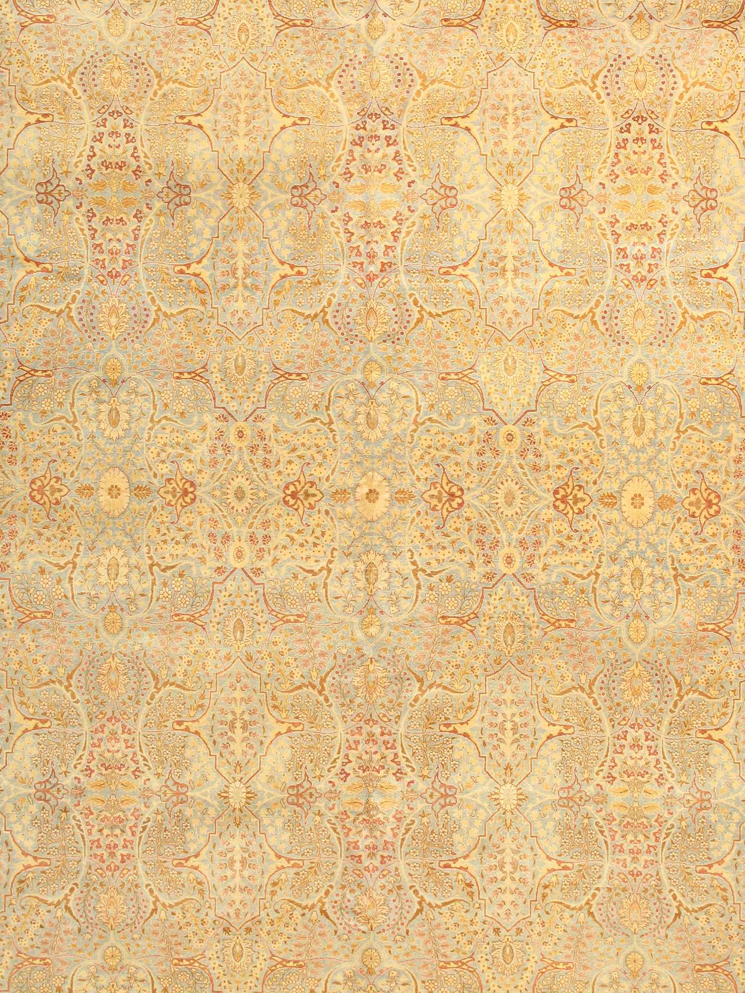 Pasargad - Baku Collection Hand-Knotted Lamb's Wool Area Rug in L. Blue/Yellow, 144" x 188" (P-ADAM 12X16)