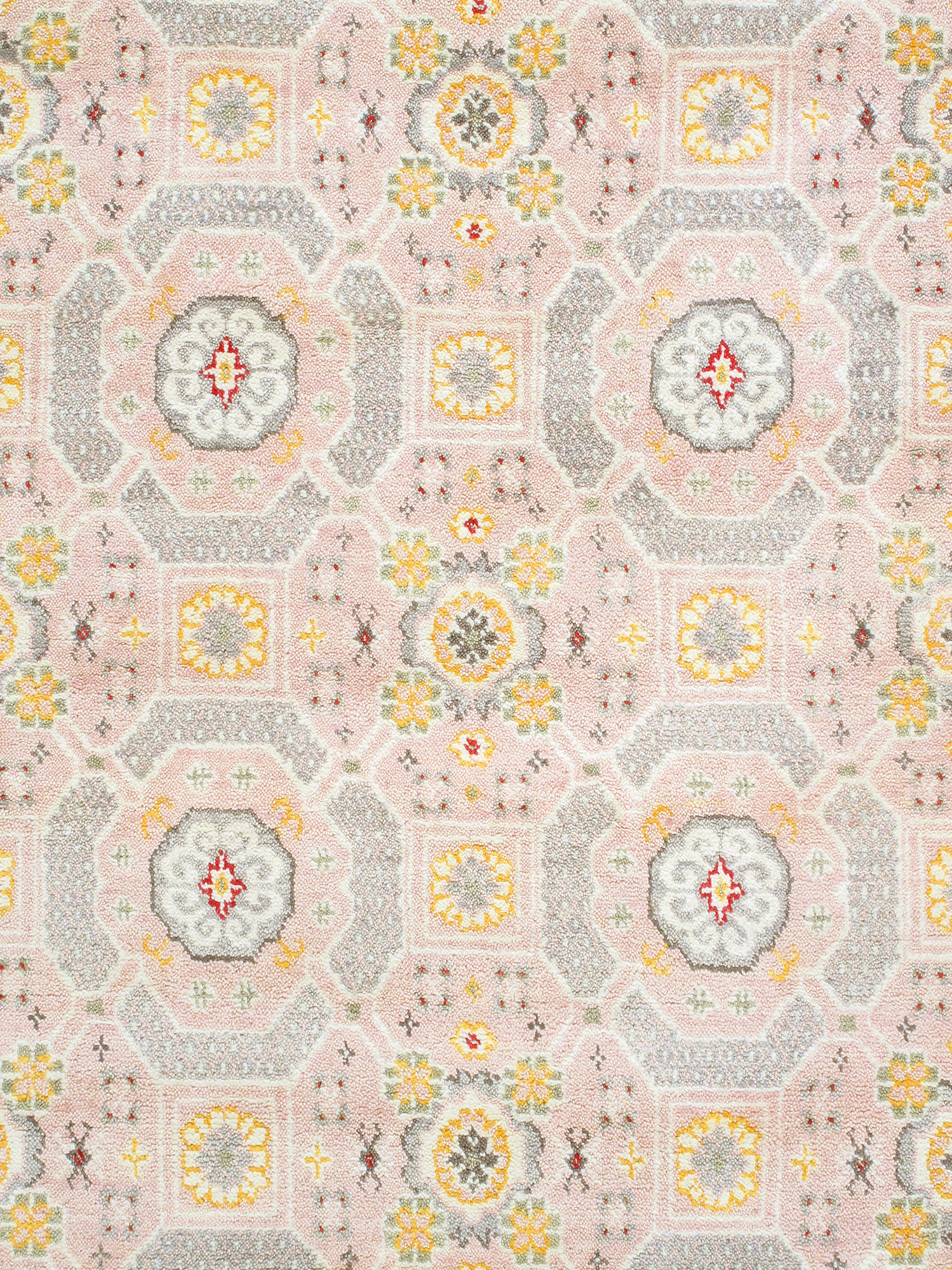 Pasargad - Khotan Collection Hand-Knotted Wool Area Rug in Pink/Beige, 108" x 142" (PA-29P 9x12)