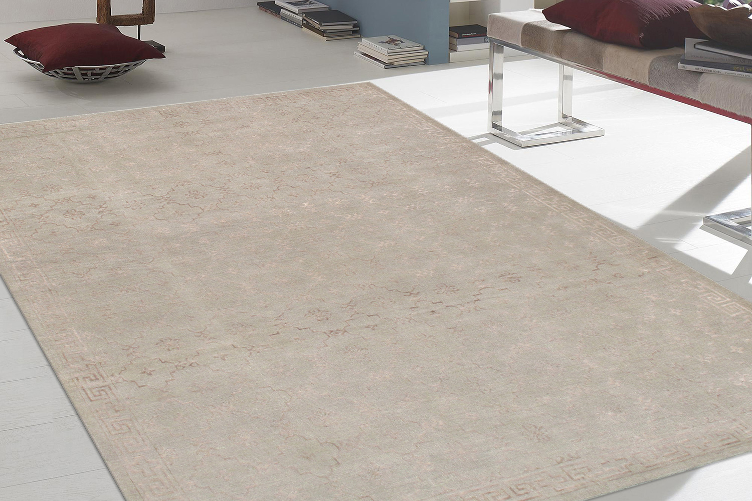 Pasargad Khotan Collection Hand-Knotted Silk and Wool Area Rug (PARP-34 10X14) - 122'' x 170''