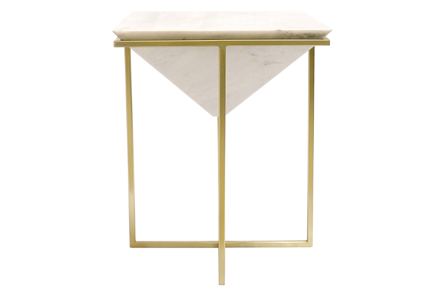 Pasargad - Perama Marble and Stainless Steel Side Table