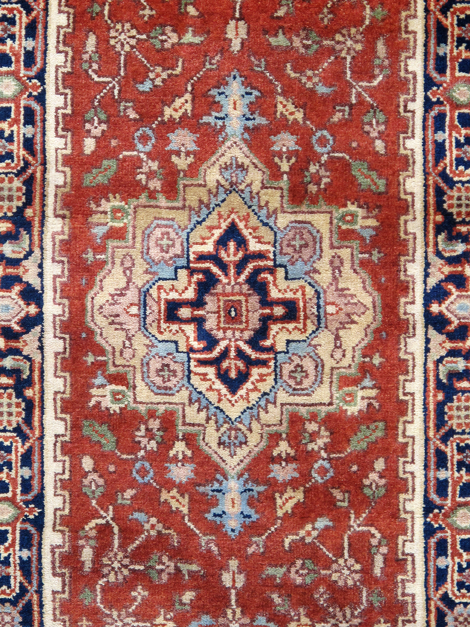 Pasargad Serapi Collection Hand-Knotted Wool Area Rug - Rust/Navy, 31" x 146" (PB-10B 2.07x12)