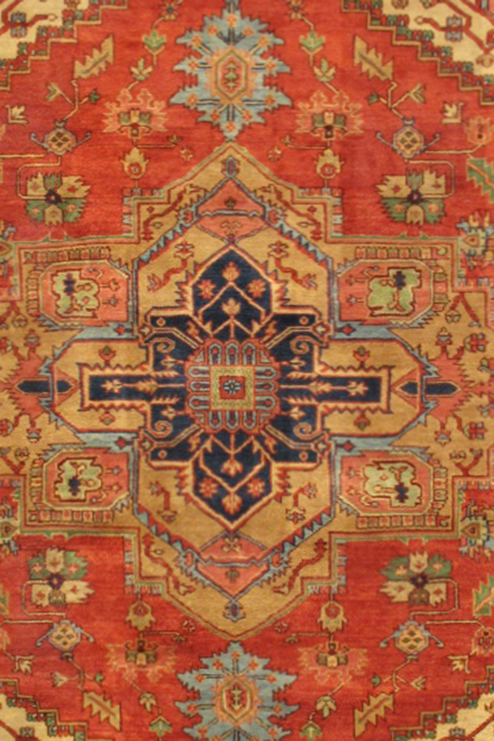 Pasargad - Serapi Collection Hand-Knotted Rust/Navy Wool Area Rug PB-10B