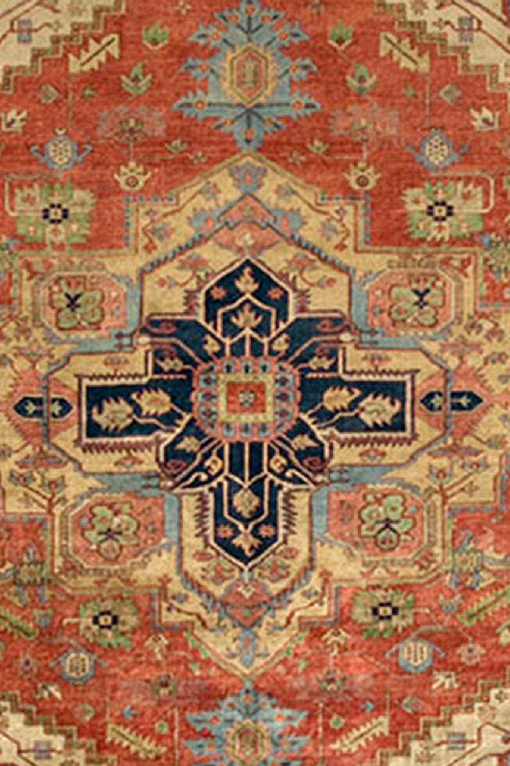 Pasargad Serapi Collection Hand-Knotted Rust/Ivory Wool Area Rug (PB-10B IVO 10X10) - 119'' x 120''