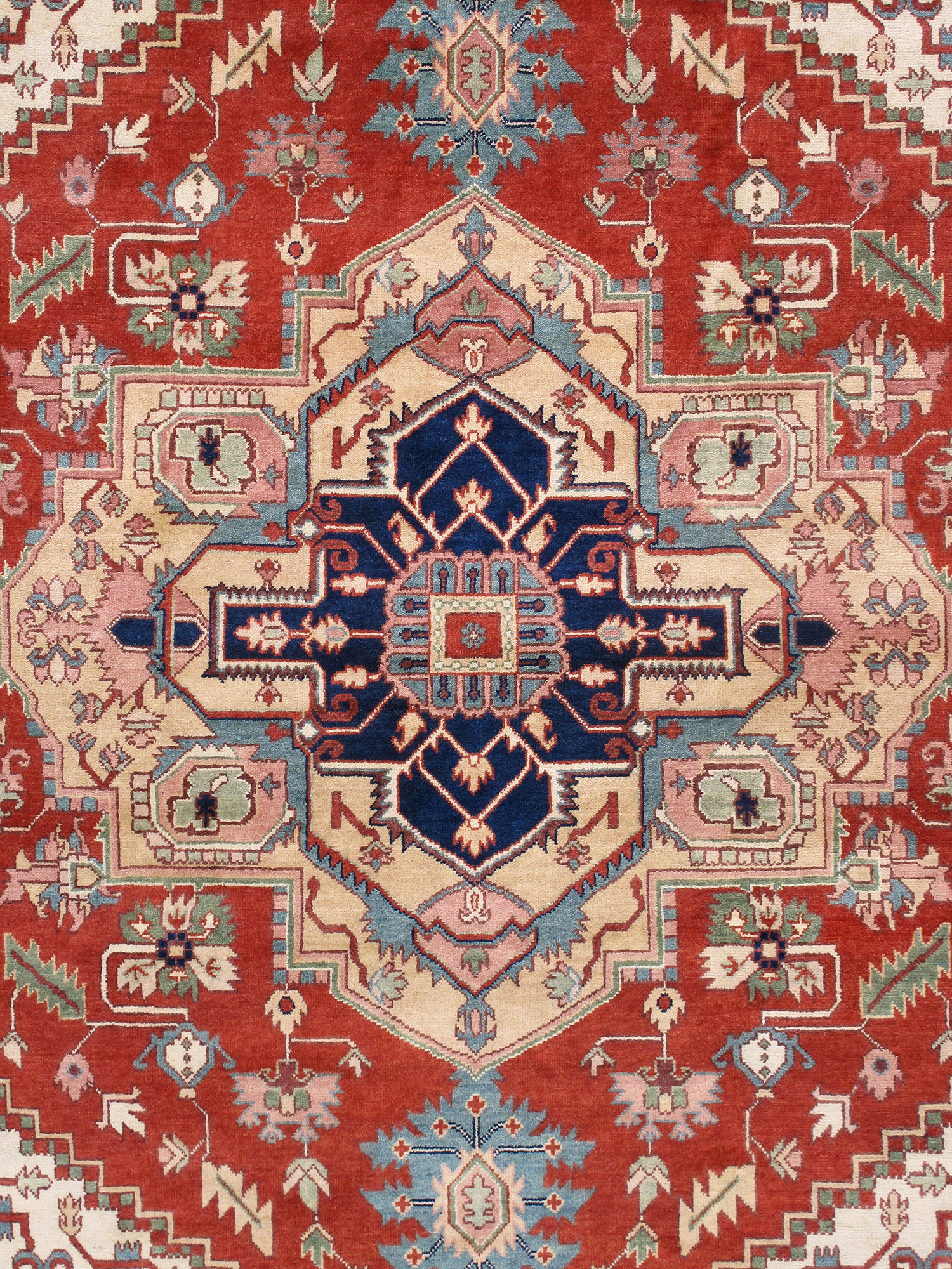 Pasargad Serapi Collection Hand-Knotted Wool Area Rug - Rust/Ivory, 120" x 165" (PB-10B IVO 10x14)