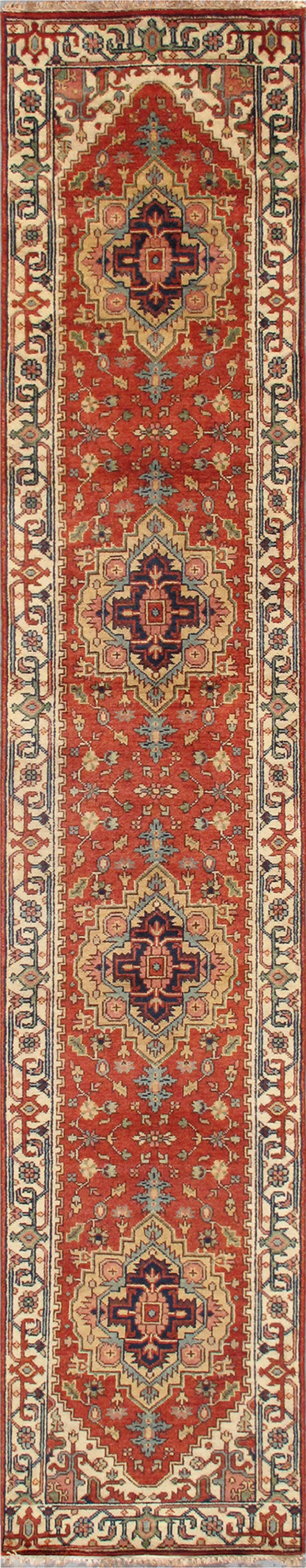 Pasargad - Serapi Collection Hand-Knotted Rust/Navy Wool Area Rug PB-10B