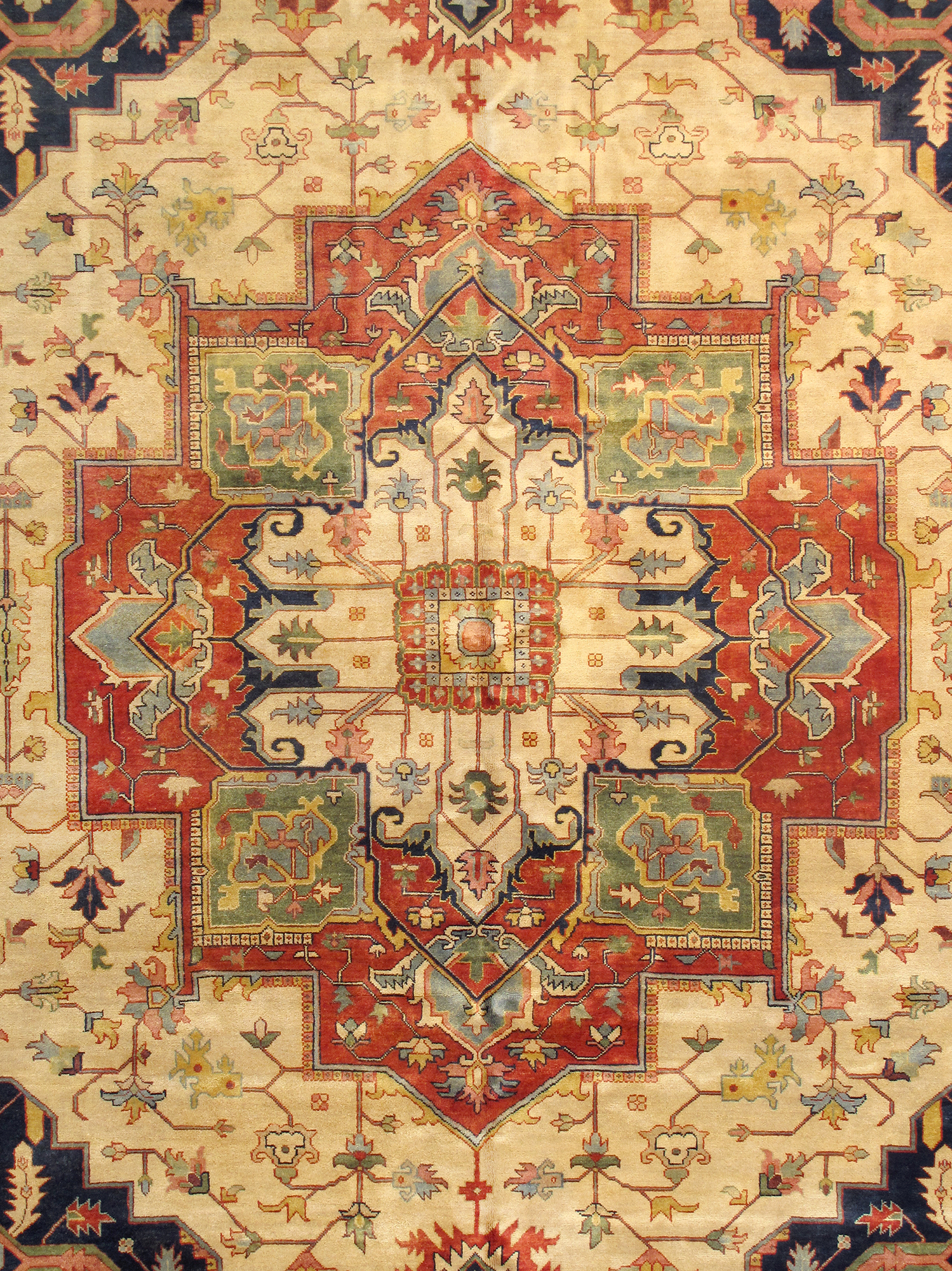 Pasargad Serapi Collection Hand-Knotted Lamb's Wool Area Rug - Ivory/Rust, 144" x 218" (PB-20 IVORY 12X18)