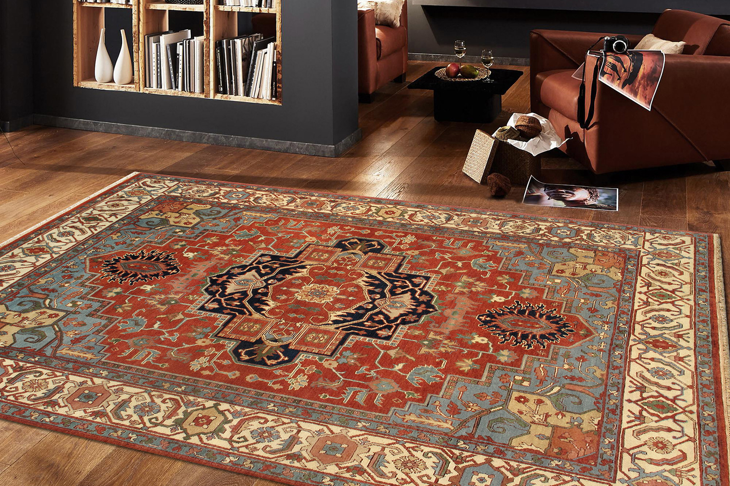 Pasargad Serapi Collection Hand-Knotted Wool Rust Area Rug (PB-5B 14X14) - 164'' x 167''