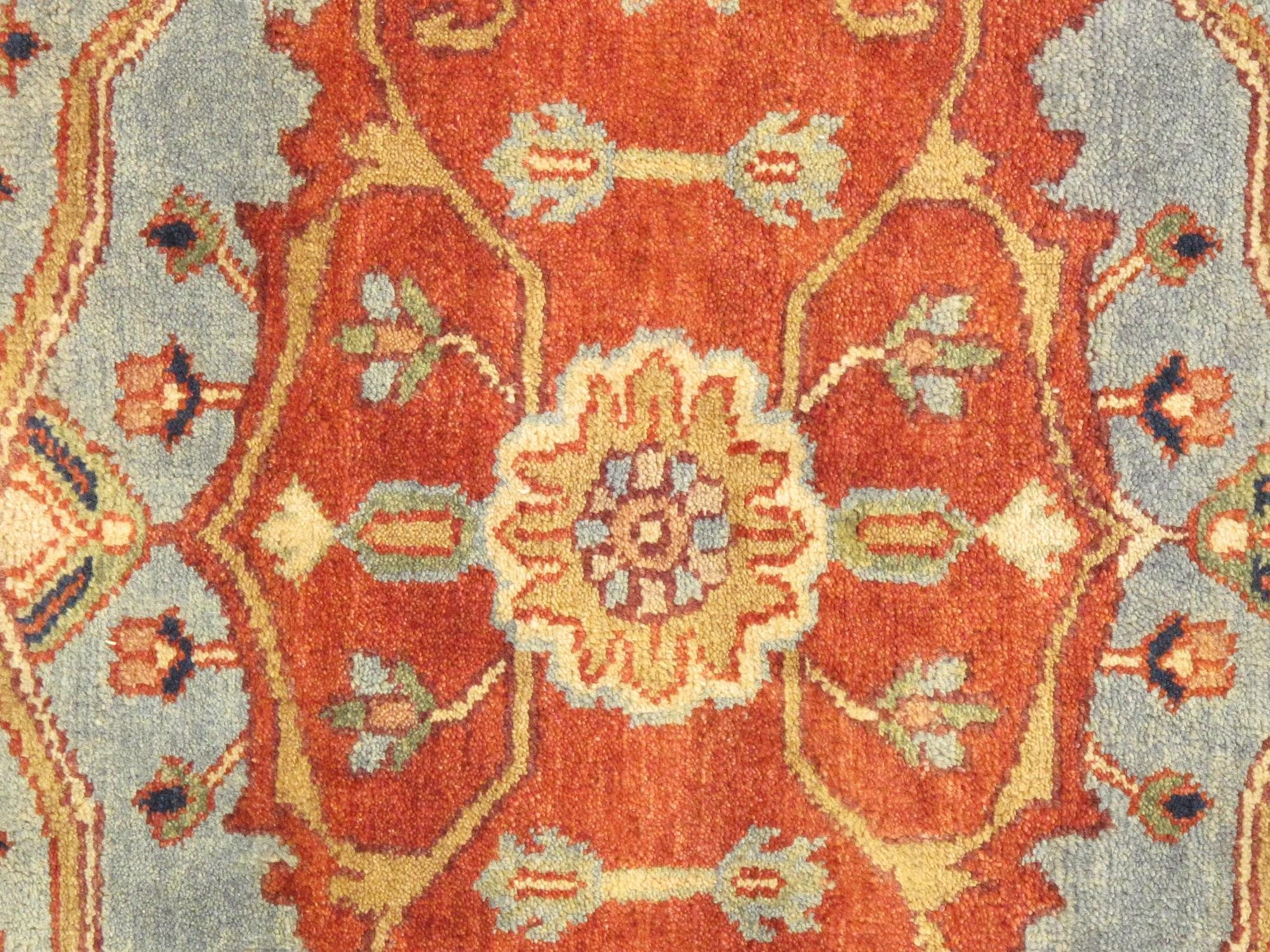 Pasargad - Serapi Collection Hand-Knotted Wool Area Rug in Rust/Navy, 96" x 122" (PB-5BN 8x10)