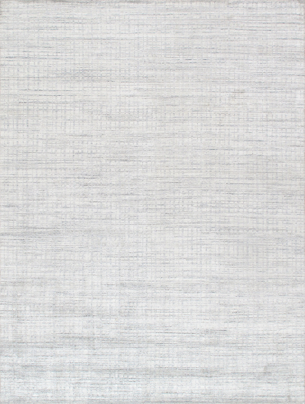 Pasargad - Slate Collection Hand-Loomed Ivory/Blue Bamboo Silk and Wool Area Rug PBFE-03