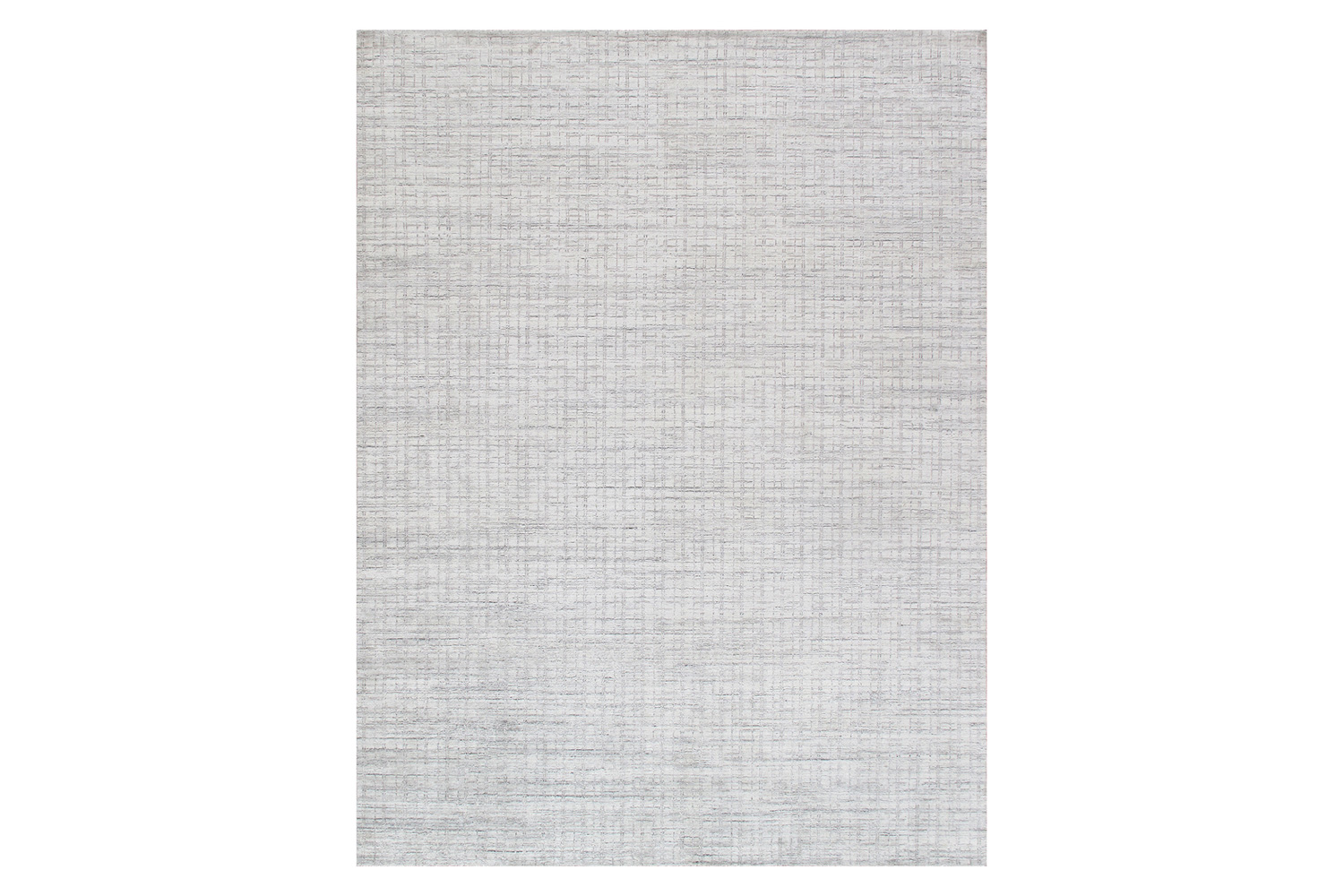 Pasargad - Slate Collection Hand-Loomed Ivory/Silver Bamboo Silk and Wool Area Rug PBFE-04