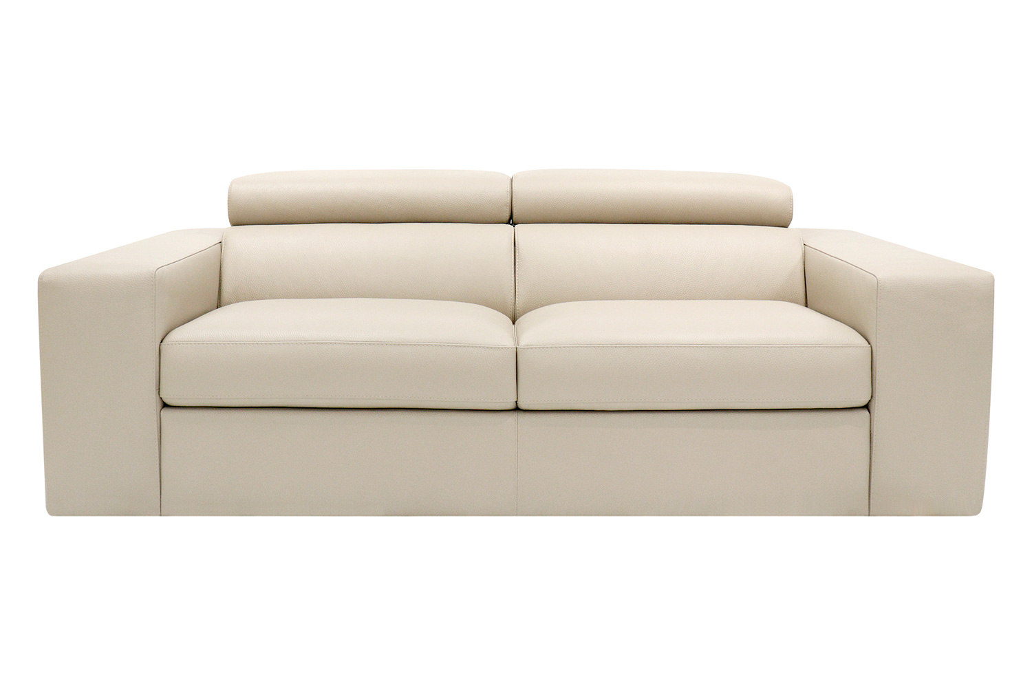 Pasargad - Modena Collection Italian Leather Upholstered Sofa with Adjustable Headrests