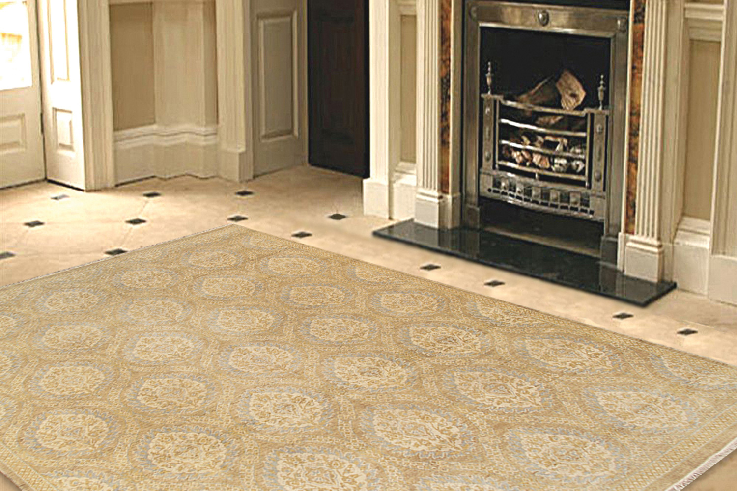 Pasargad - Ottoman Collection Hand-Knotted Lamb's Wool Area Rug 98'' x 121'' (PCH-3 BEIGE 8X10)