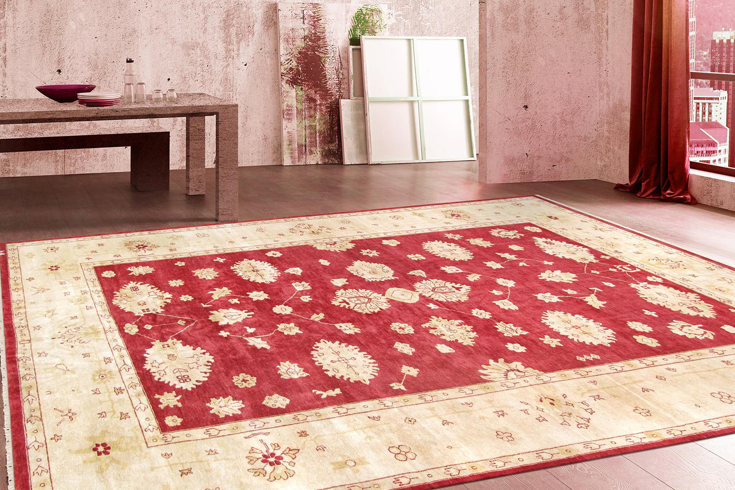 Pasargad - Oushak Collection Hand-Knotted Lamb's Wool Area Rug 141'' x 218'' (PD-1239 12X18)