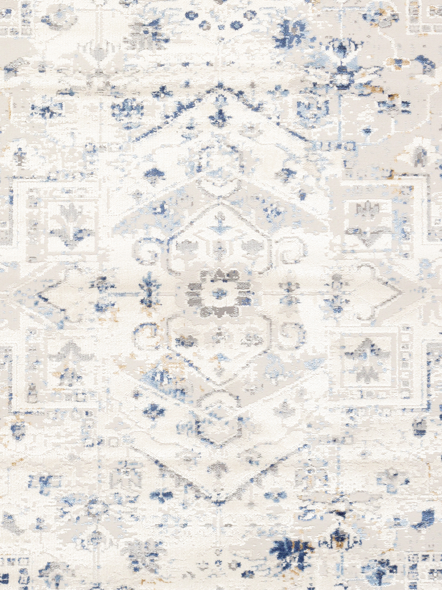 Pasargad Efes Collection Power Loom Polypropylene/Polyester Area Rug - L. Gray/L. Blue, 114" x 162" (pd-169b 10x14)