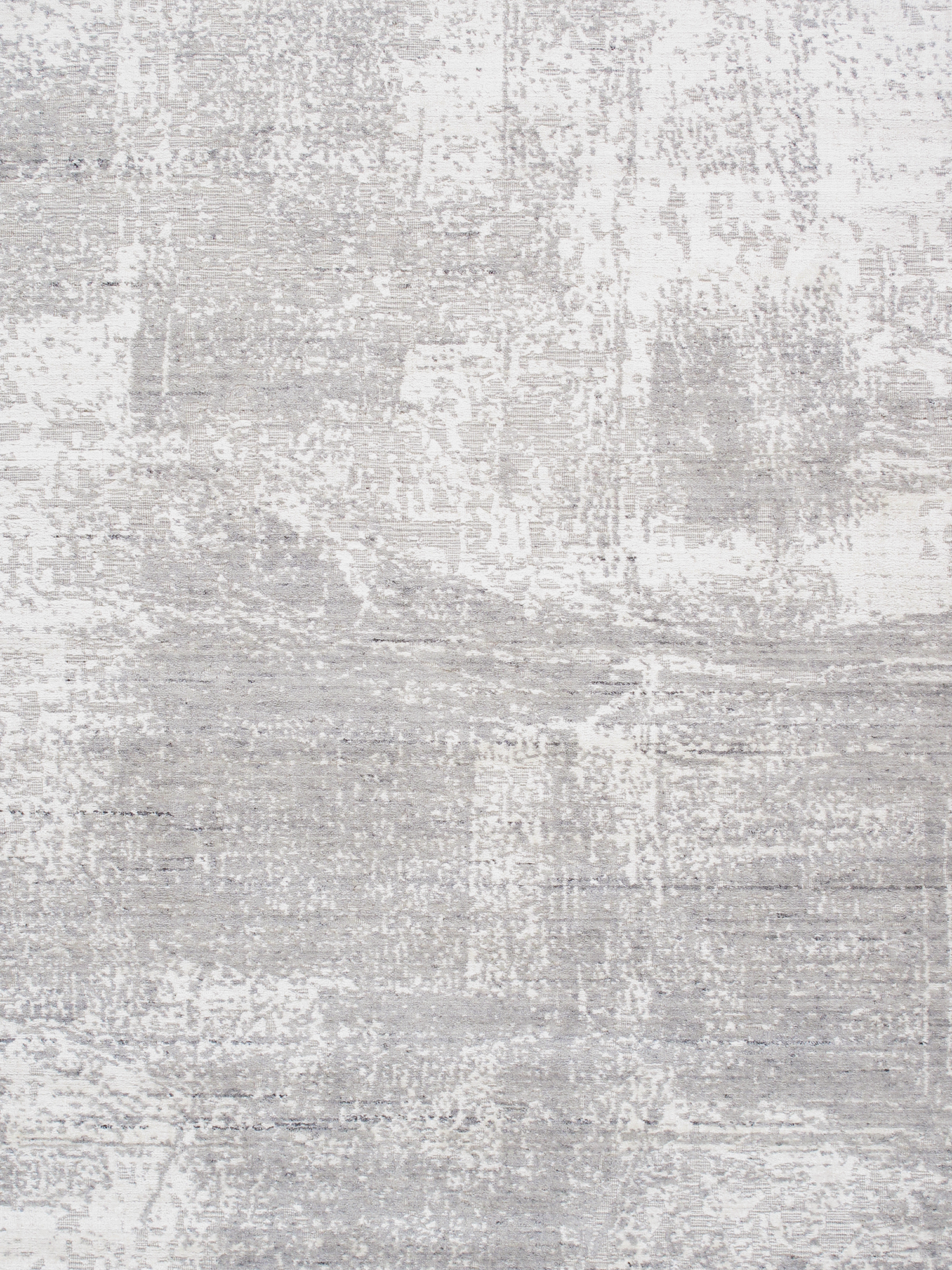 Pasargad - Amari Collection Hand-Loomed Bamboo Silk/Wool Area Rug in Ivory/Gray, 97" x 121" (PDC-137G 8x10)