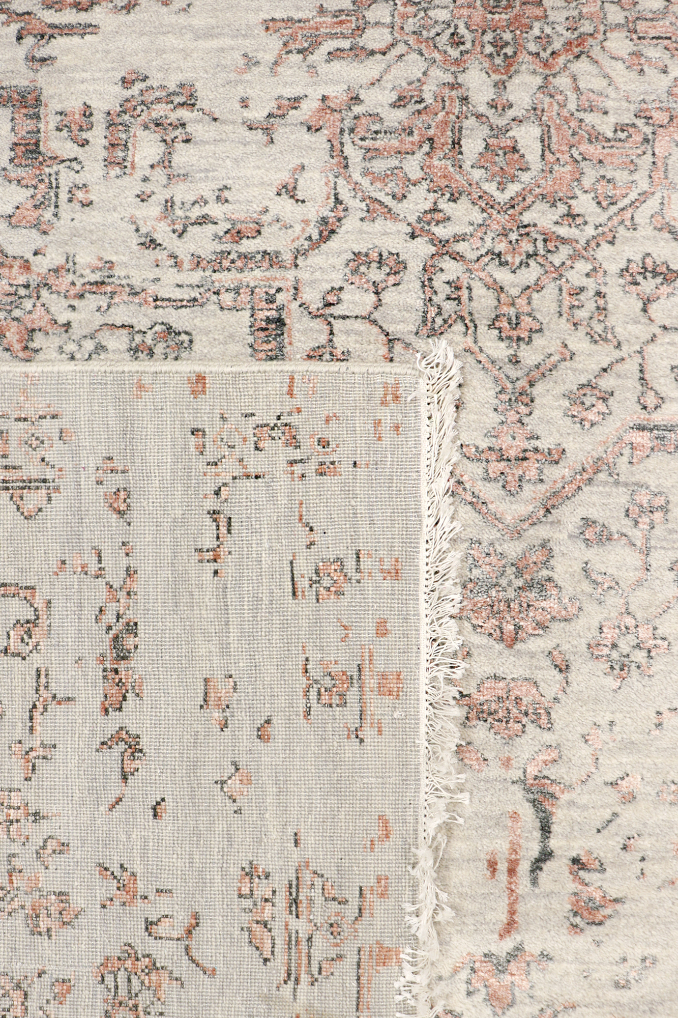 Pasargad - Transitional Collection Hand-Knotted Bamboo Silk/Wool Area Rug in Silver/Copper, 97" x 119" (pdc-2498 8x10)