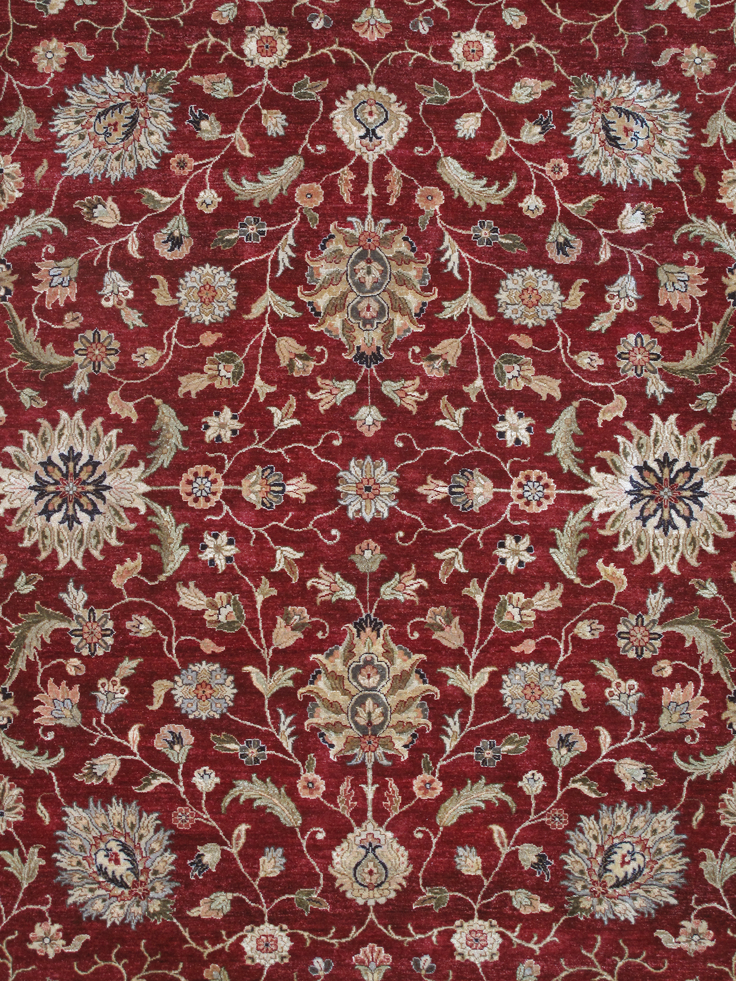 Pasargad - Agra Collection Hand-Knotted Lamb's Wool Area Rug in Red/Beige, 116" x 159" (PDC-504 10X13)