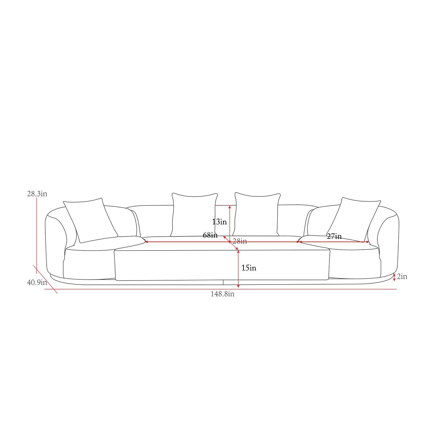 Pasargad - Cielo Sofa Set with Swivel Chairs and Ottoman in Beige, Poly Fabric