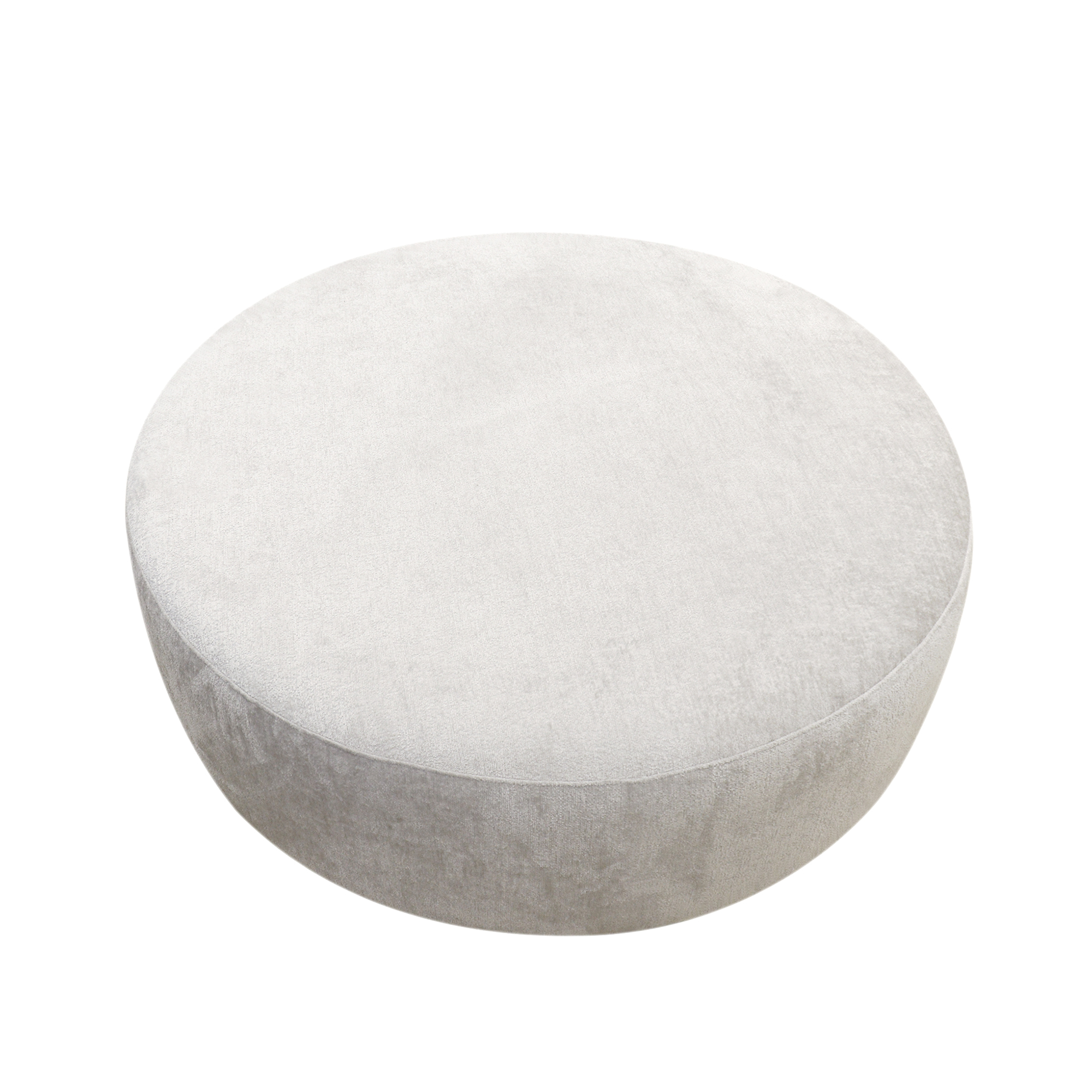 Pasargad Cielo Swivel Base Ottoman - Beige, Poly Fabric