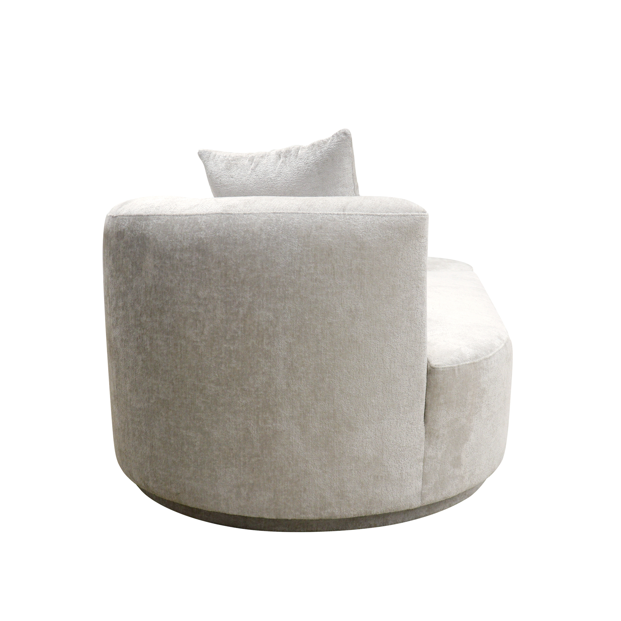 Pasargad - Cielo Sofa with Swivel Base Ottoman and 2 Pillows in Beige, Poly Fabric