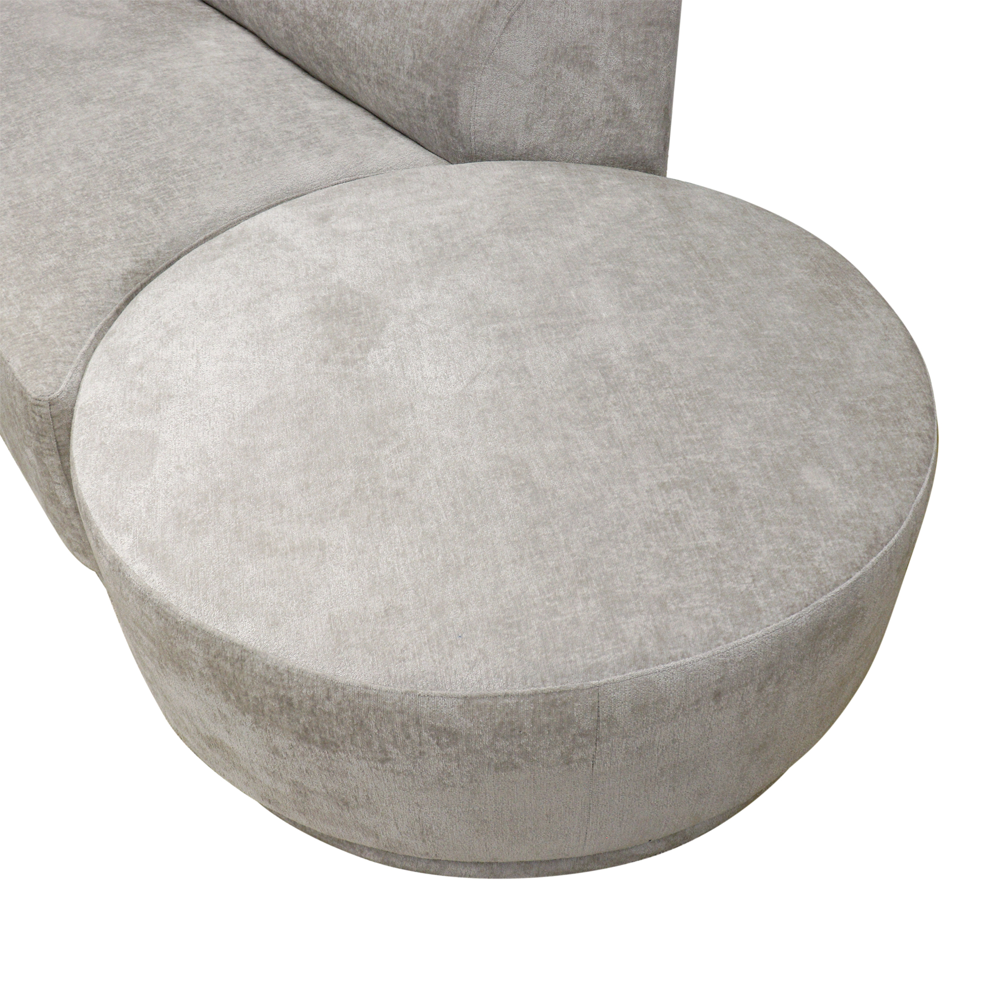 Pasargad - Cielo Sofa with Swivel Base Ottoman and 2 Pillows in Beige, Poly Fabric